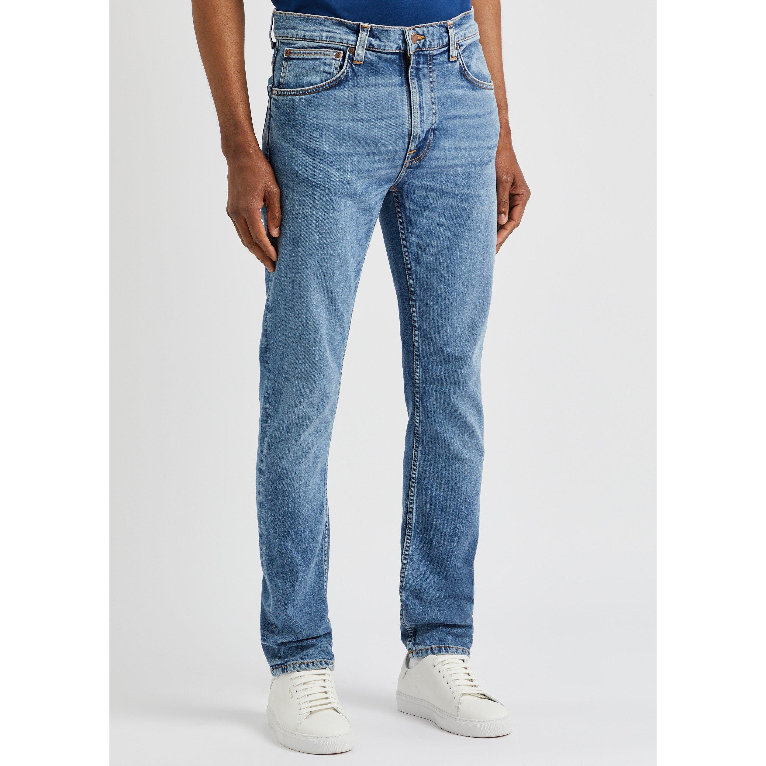 MID BLU - Nudie Jeans - Men's Lean Dean Cotton Slim Jeans - 2