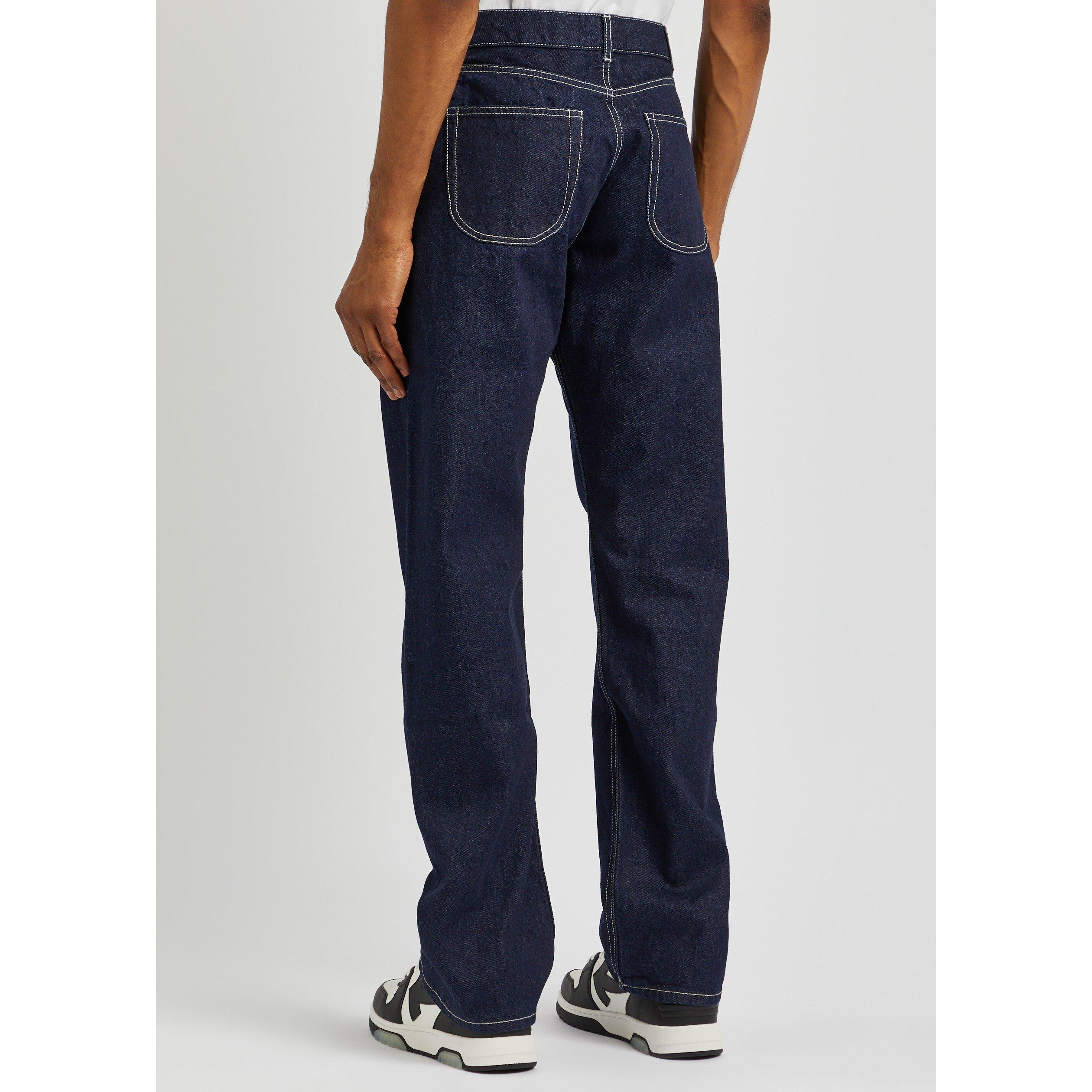 NAVY AND OTHER - Off White - Men's Embroidered Cotton Loose-Fit Straight-Leg Jeans - 3