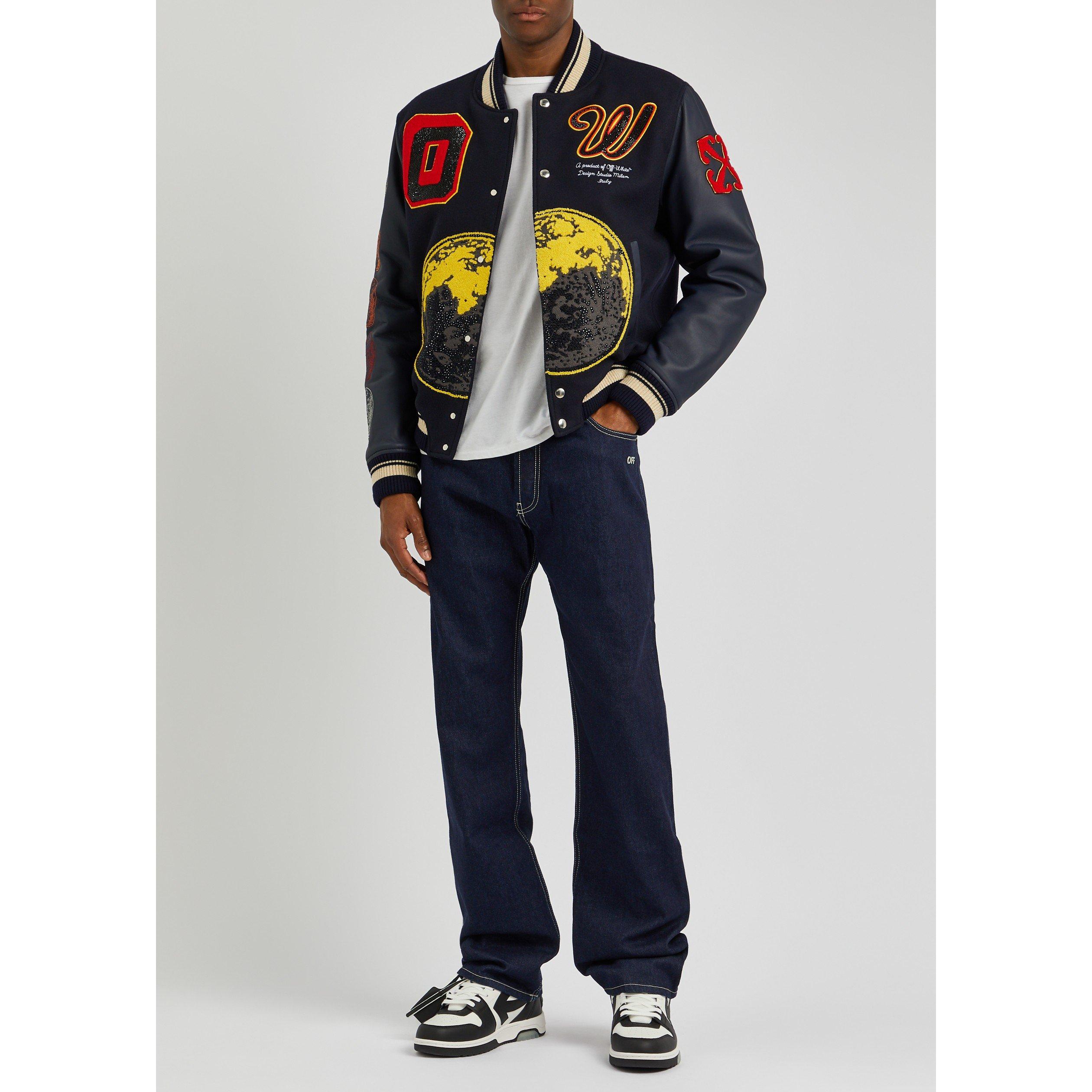 NAVY AND OTHER - Off White - Men's Embroidered Cotton Loose-Fit Straight-Leg Jeans - 5
