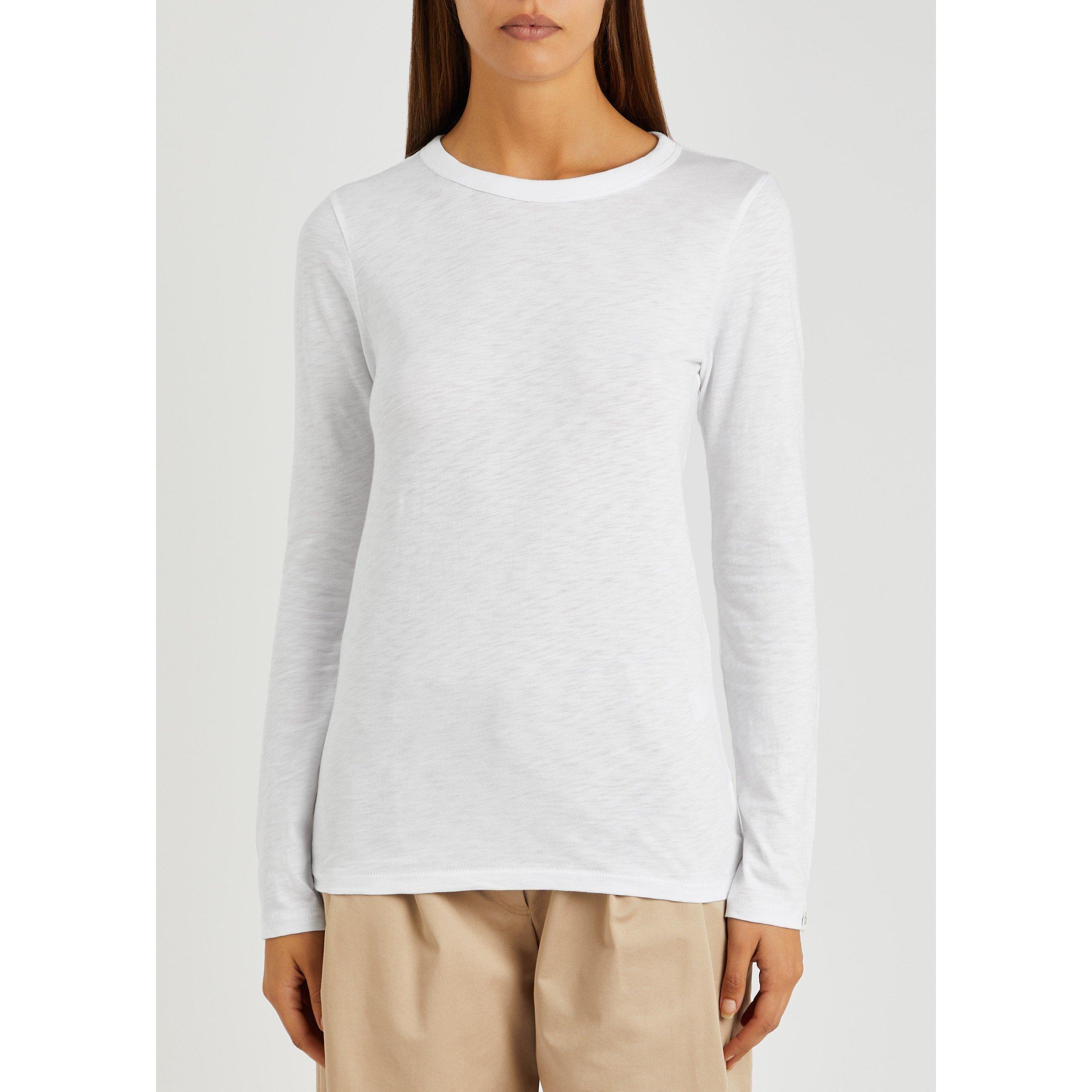 WHITE AND OTHER - Rag and Bone - Women's To The Slub Cotton Regular-Fit Long Sleeve T-Shirt - 2
