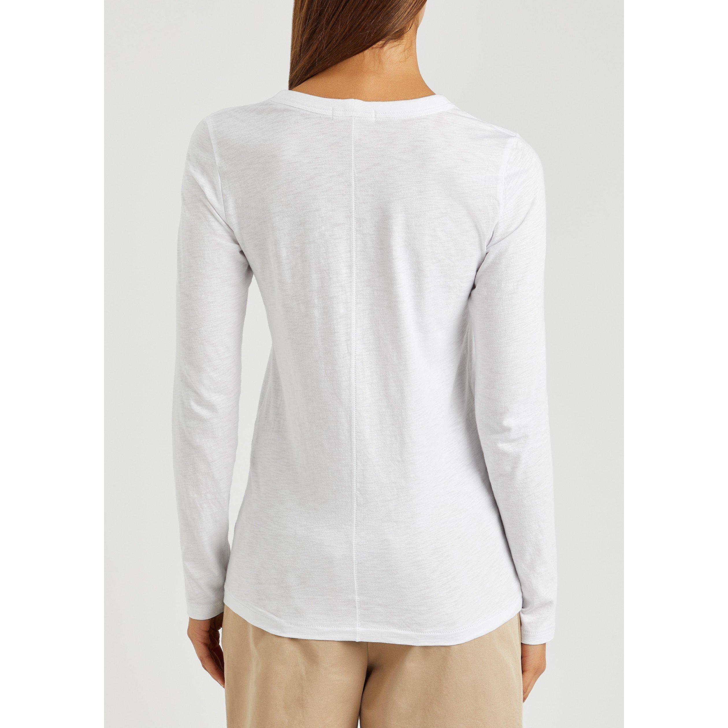 WHITE AND OTHER - Rag and Bone - Women's To The Slub Cotton Regular-Fit Long Sleeve T-Shirt - 3