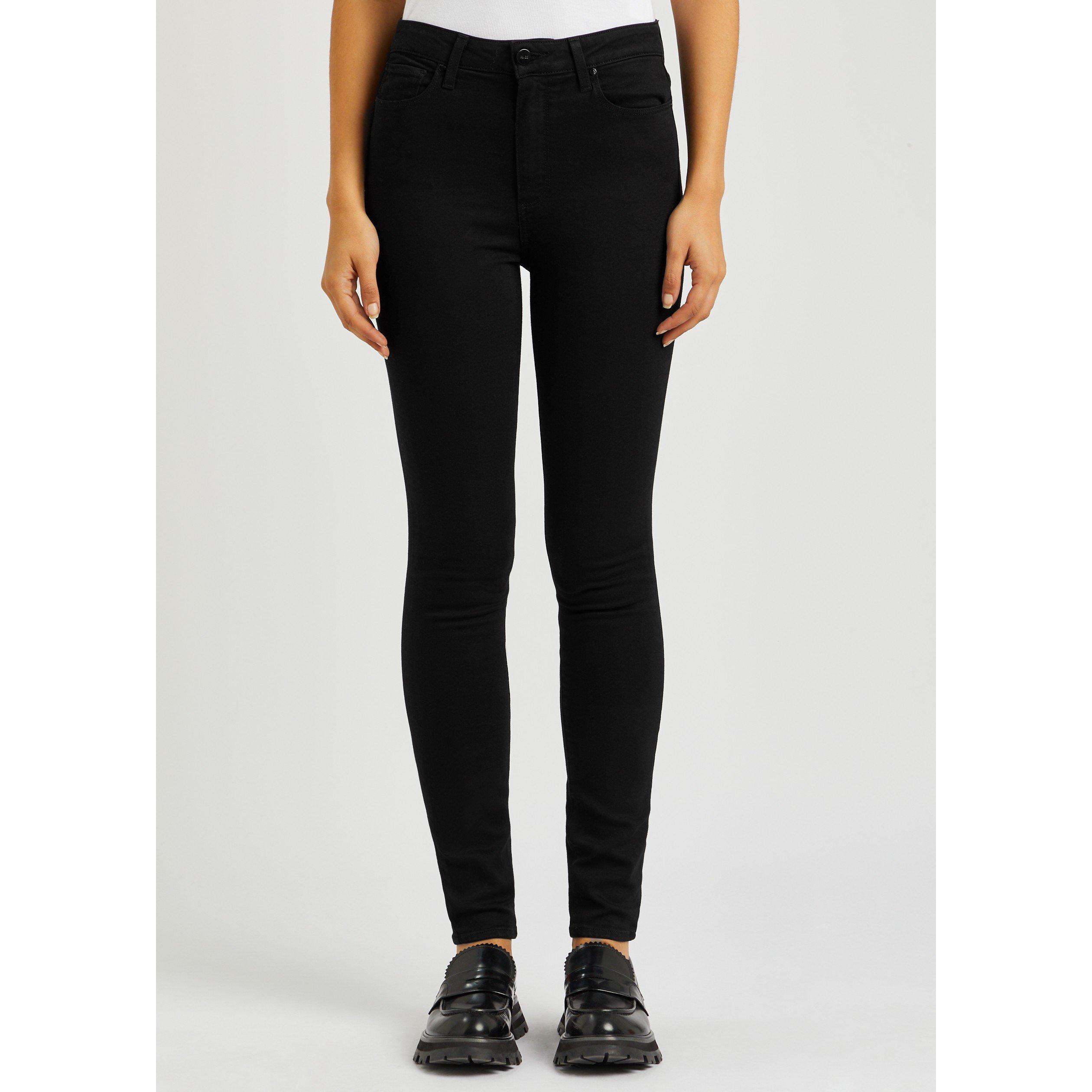 BLACK - Paige - Women's Cindy Clean Hem High-Waisted Cropped Skinny Jeans - 2