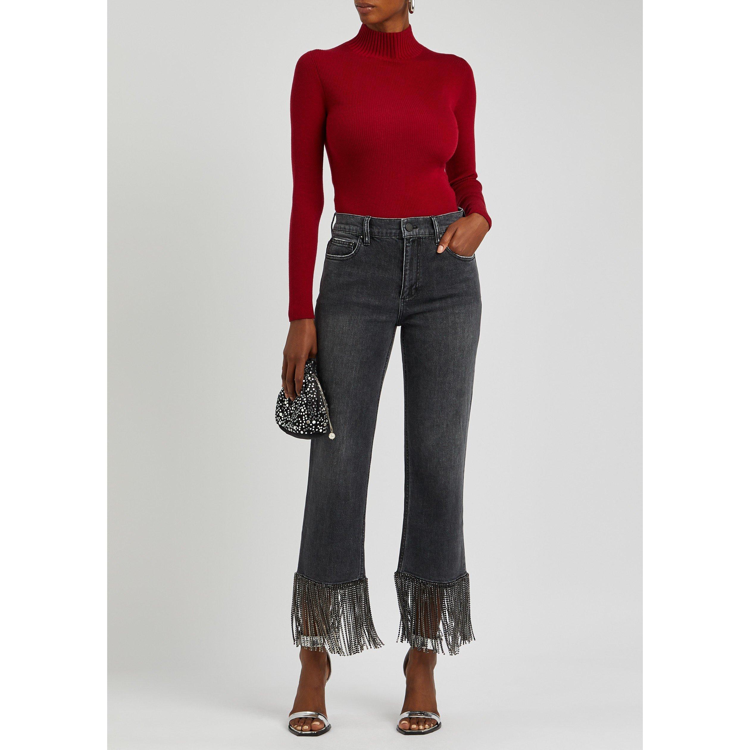 GREY - Alice And Olivia - J AMAZING EMB BOYF JEAN - 5