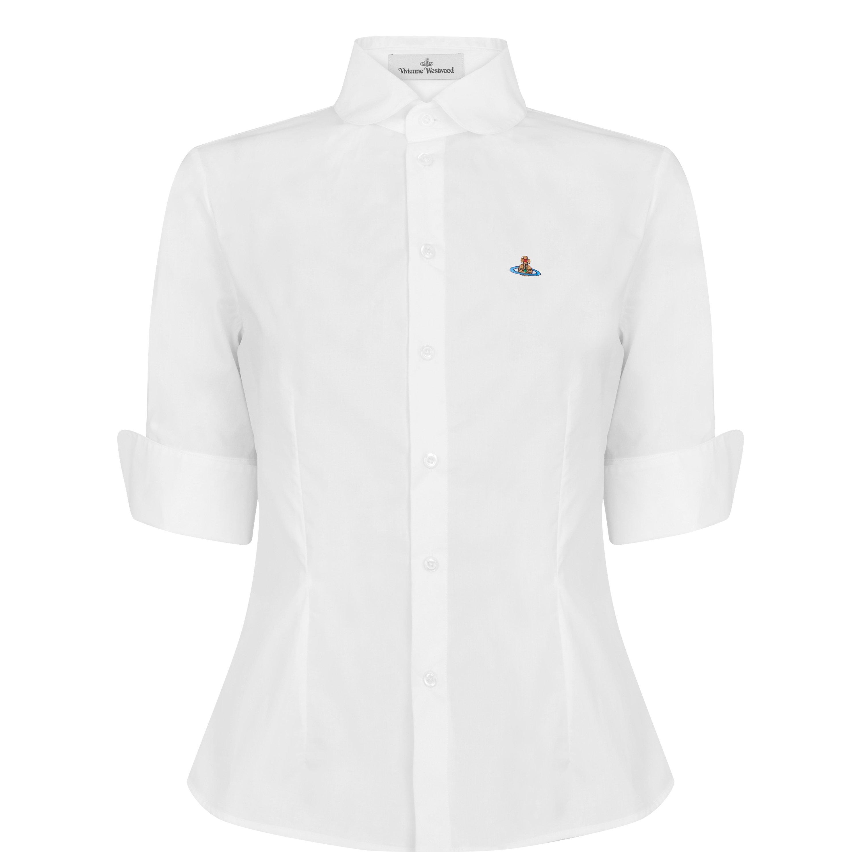 White - Vivienne Westwood - Women's Logo Cotton Short Sleeve Toulouse Shirt - 7