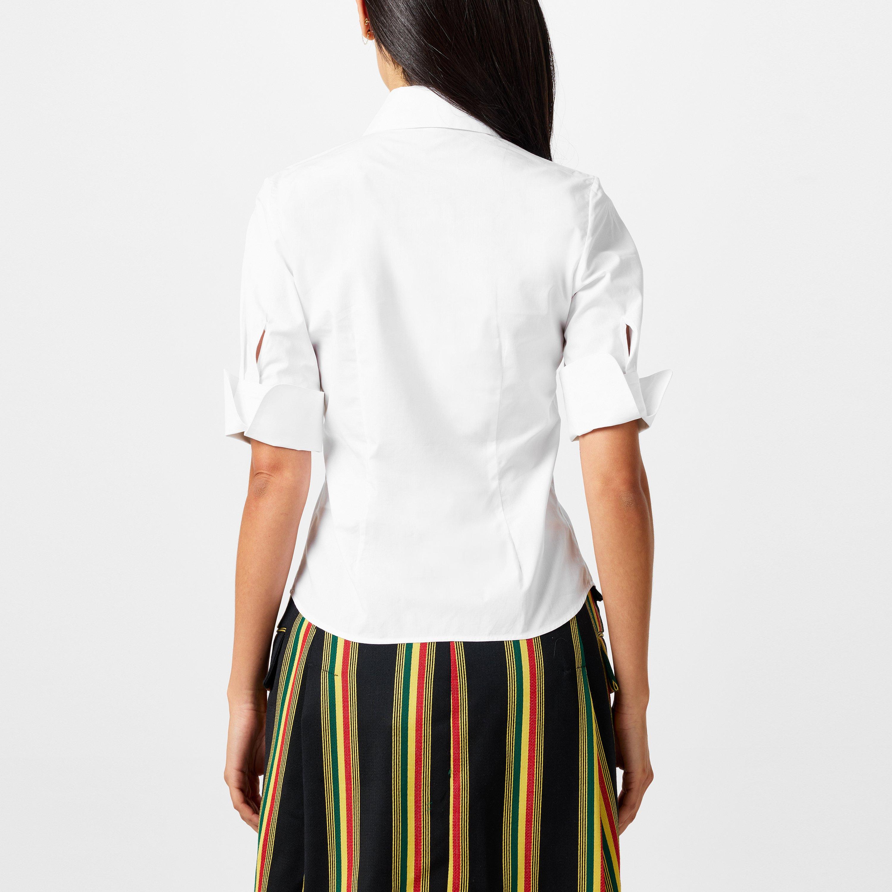 White - Vivienne Westwood - Women's Logo Cotton Short Sleeve Toulouse Shirt - 4