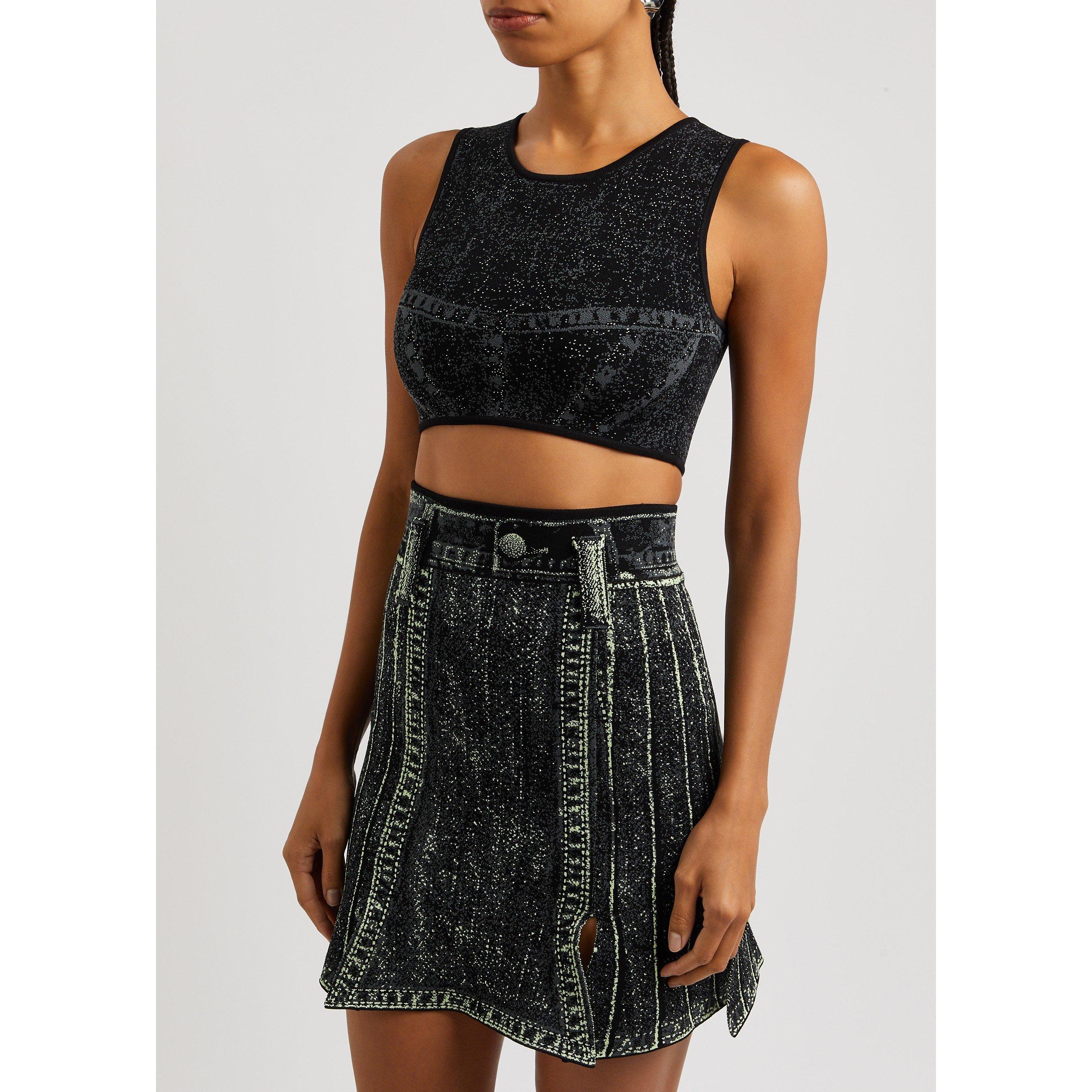 DARK GREEN - PH6 - TO LILLIAN DENIM PRINT CROP - 2