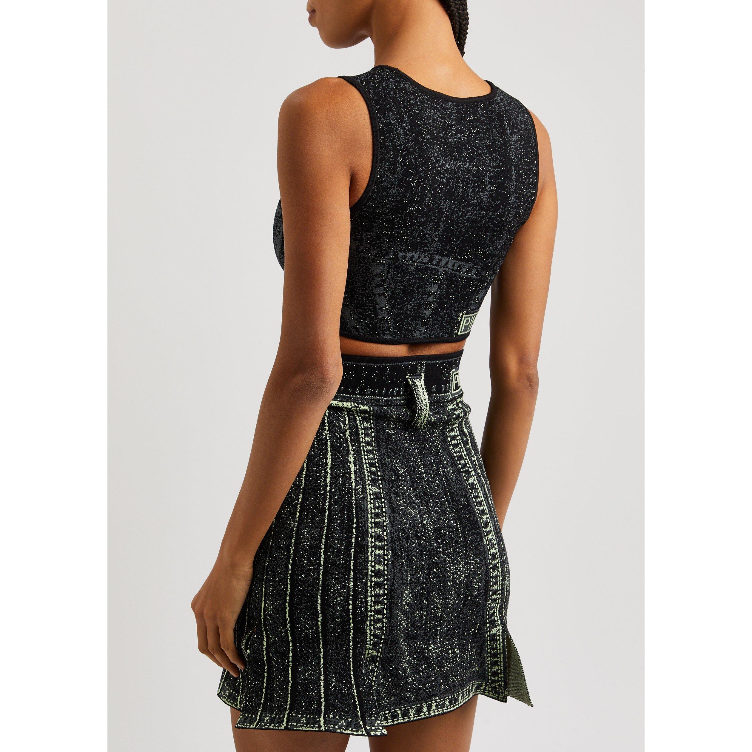 DARK GREEN - PH6 - TO LILLIAN DENIM PRINT CROP - 3