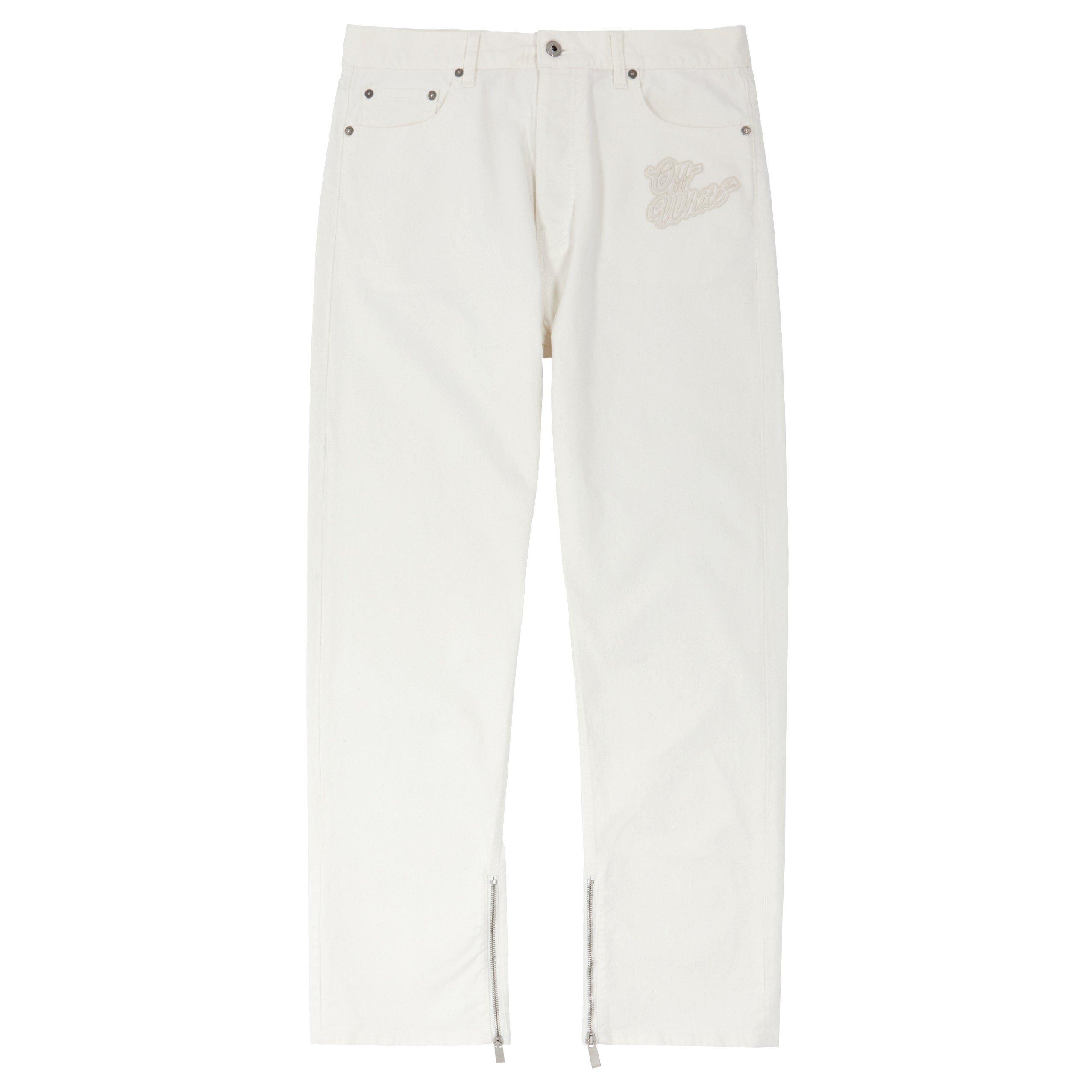 WHITE - Off White - OW 90S LOGO ZIP DET SKATE JEAN - 1