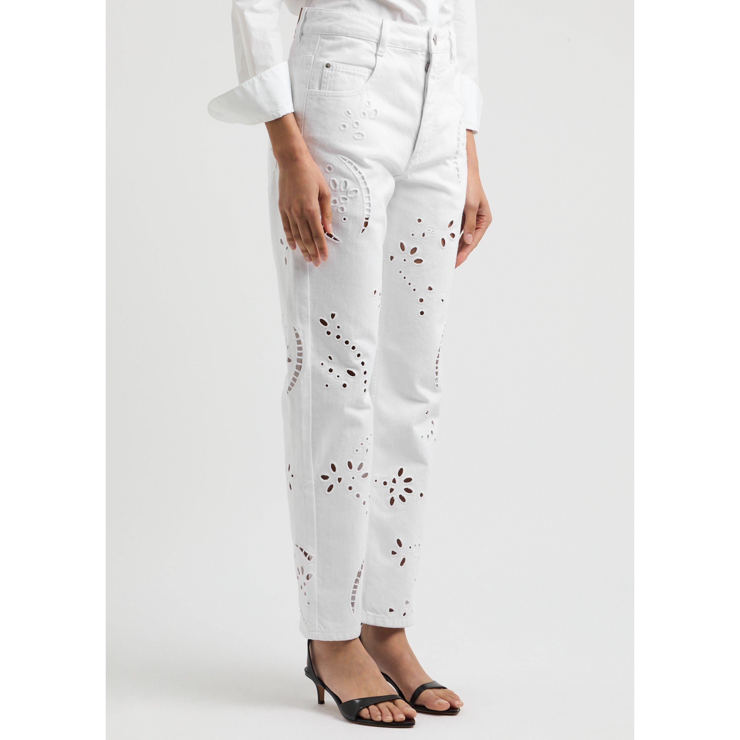 WHITE - Isabel Marant - IRINA EMBROIDERED JEANS - 2