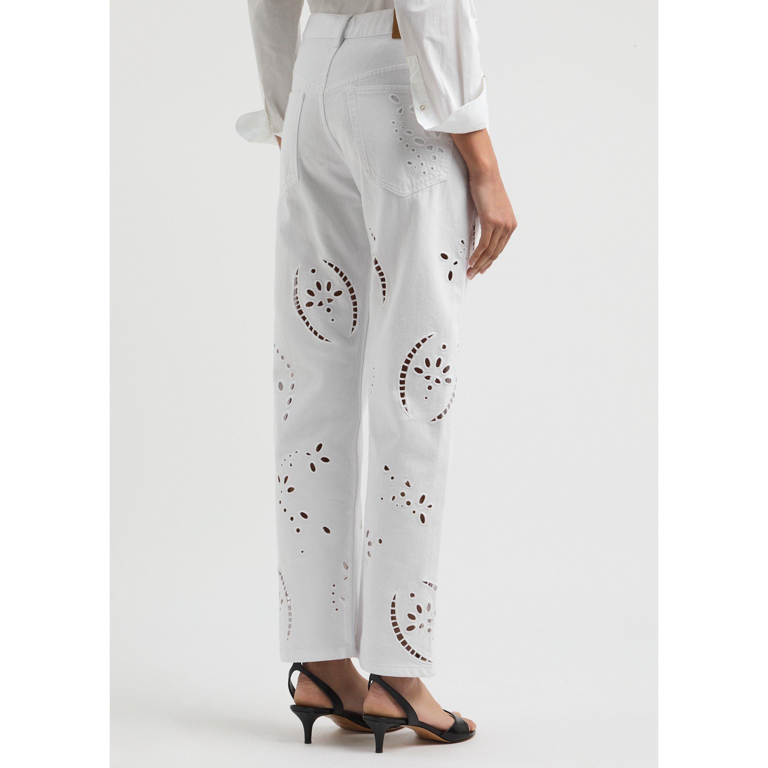 WHITE - Isabel Marant - IRINA EMBROIDERED JEANS - 3