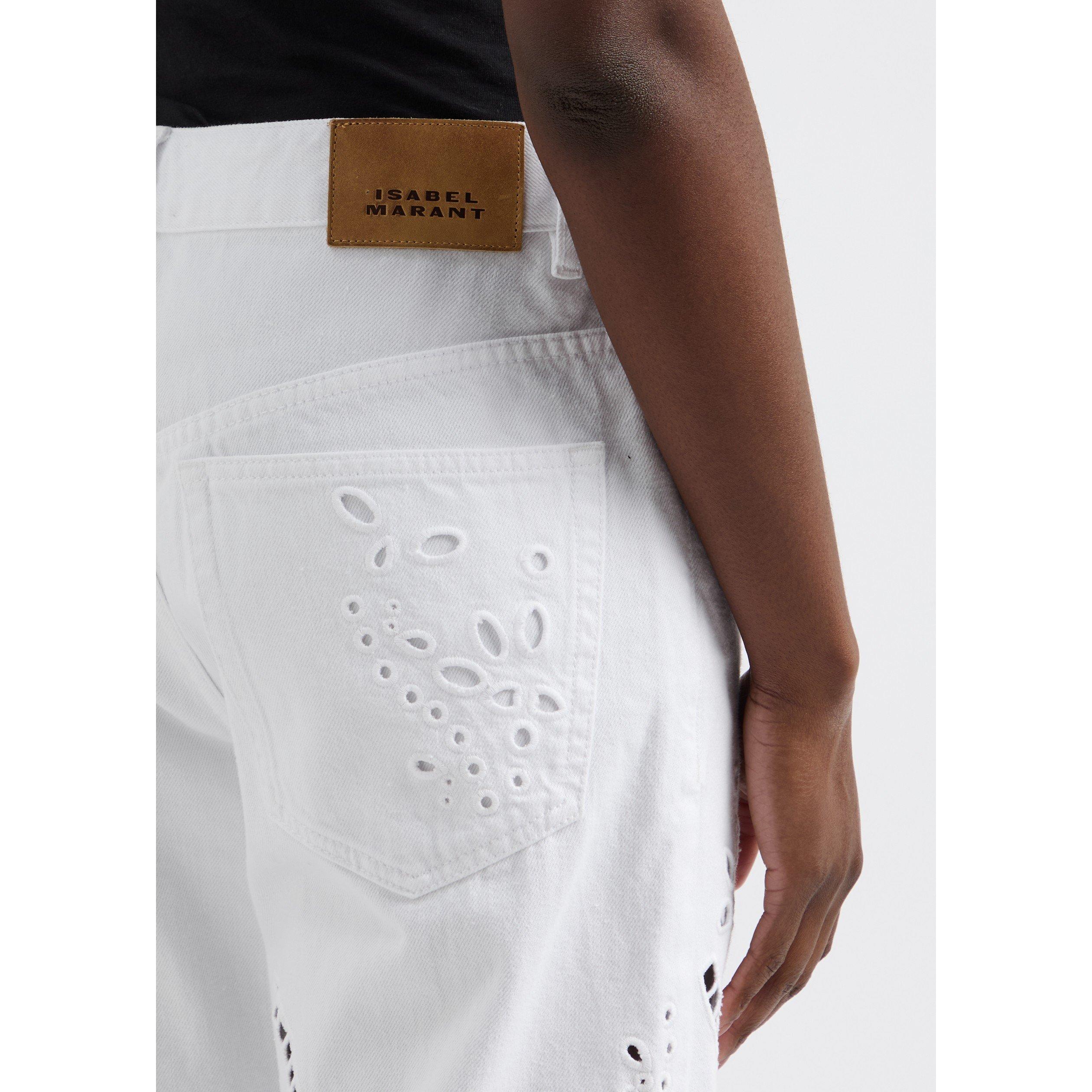 WHITE - Isabel Marant - IRINA EMBROIDERED JEANS - 4