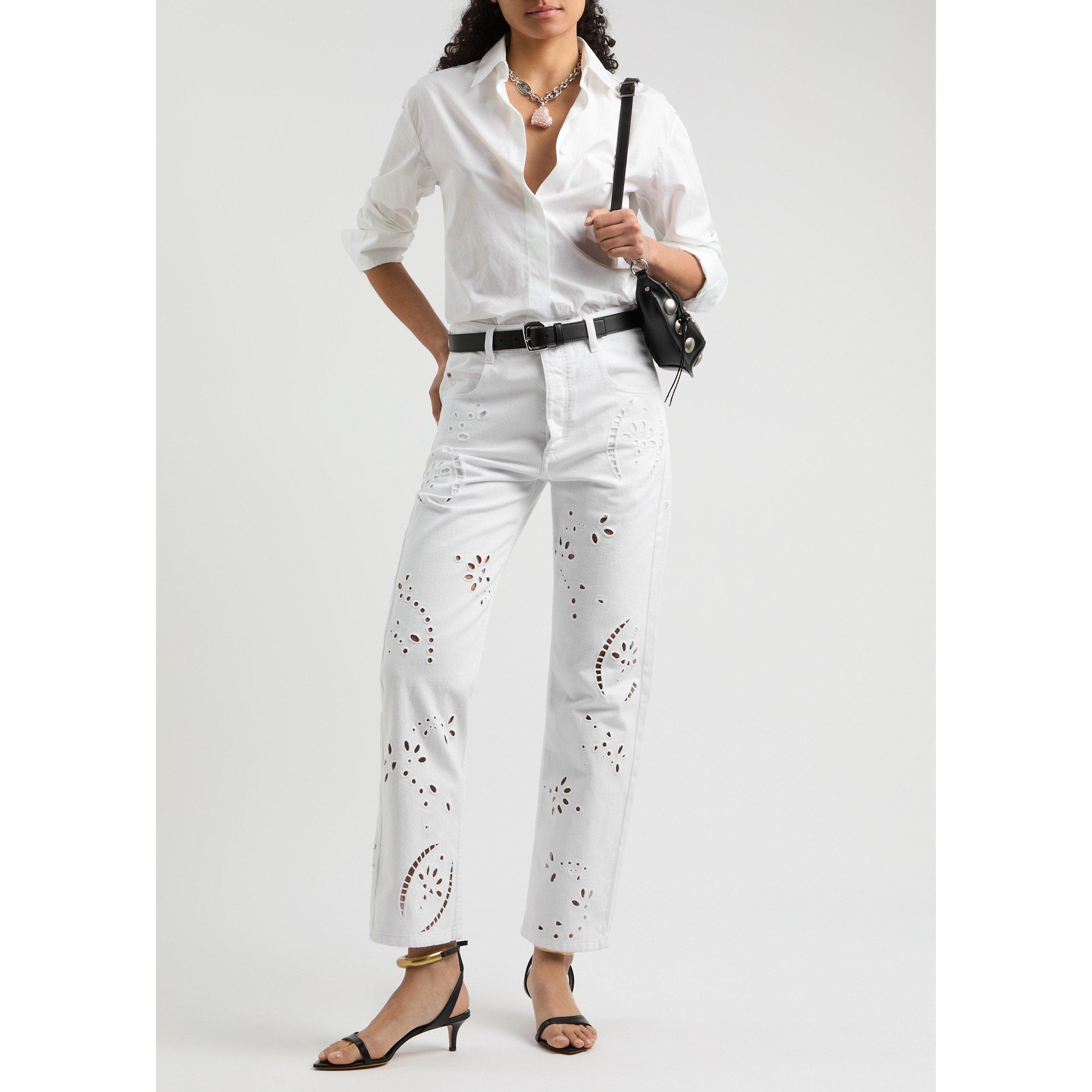 WHITE - Isabel Marant - IRINA EMBROIDERED JEANS - 5