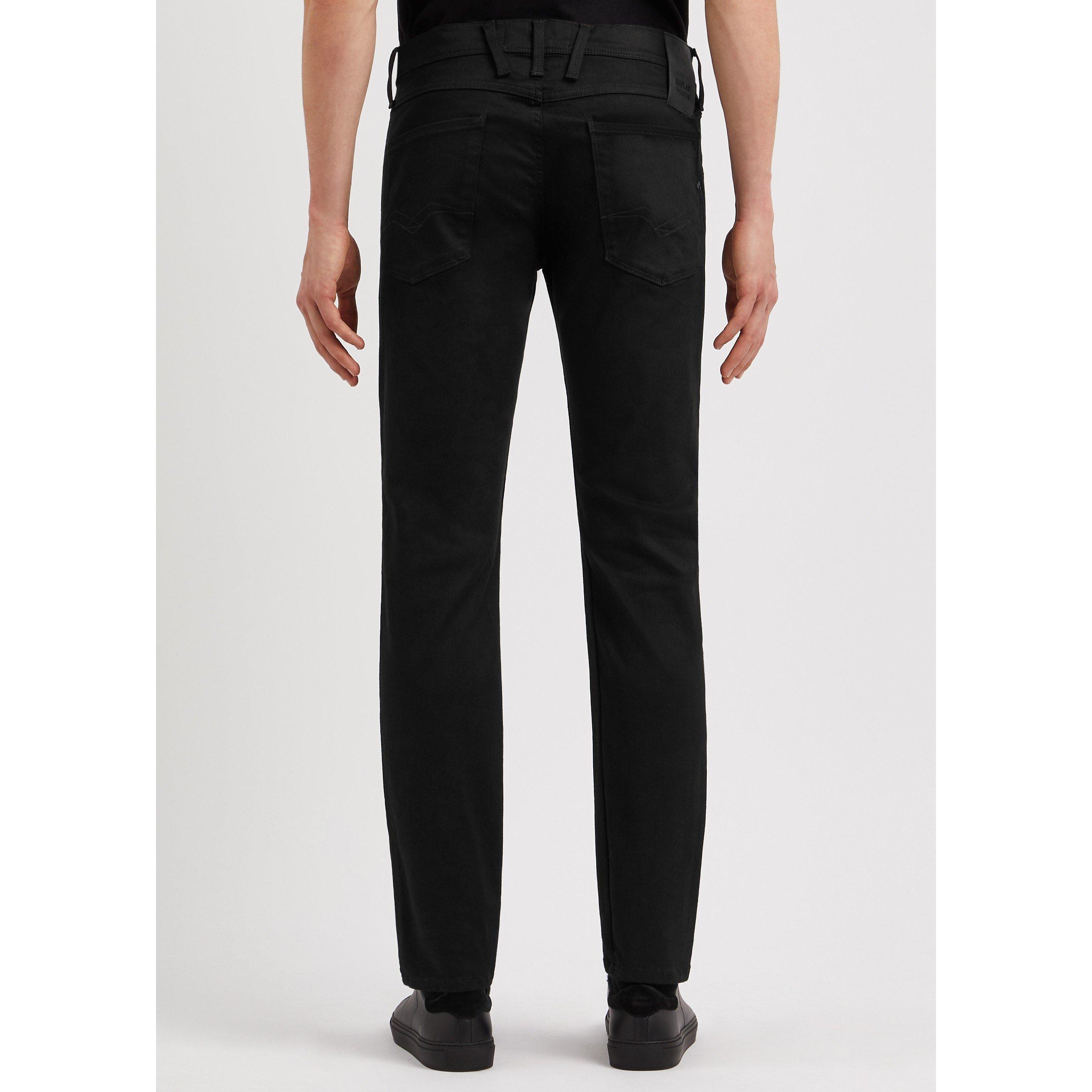 BLACK - Replay - Men's Hyperflex Anbas Slim Jeans - 3