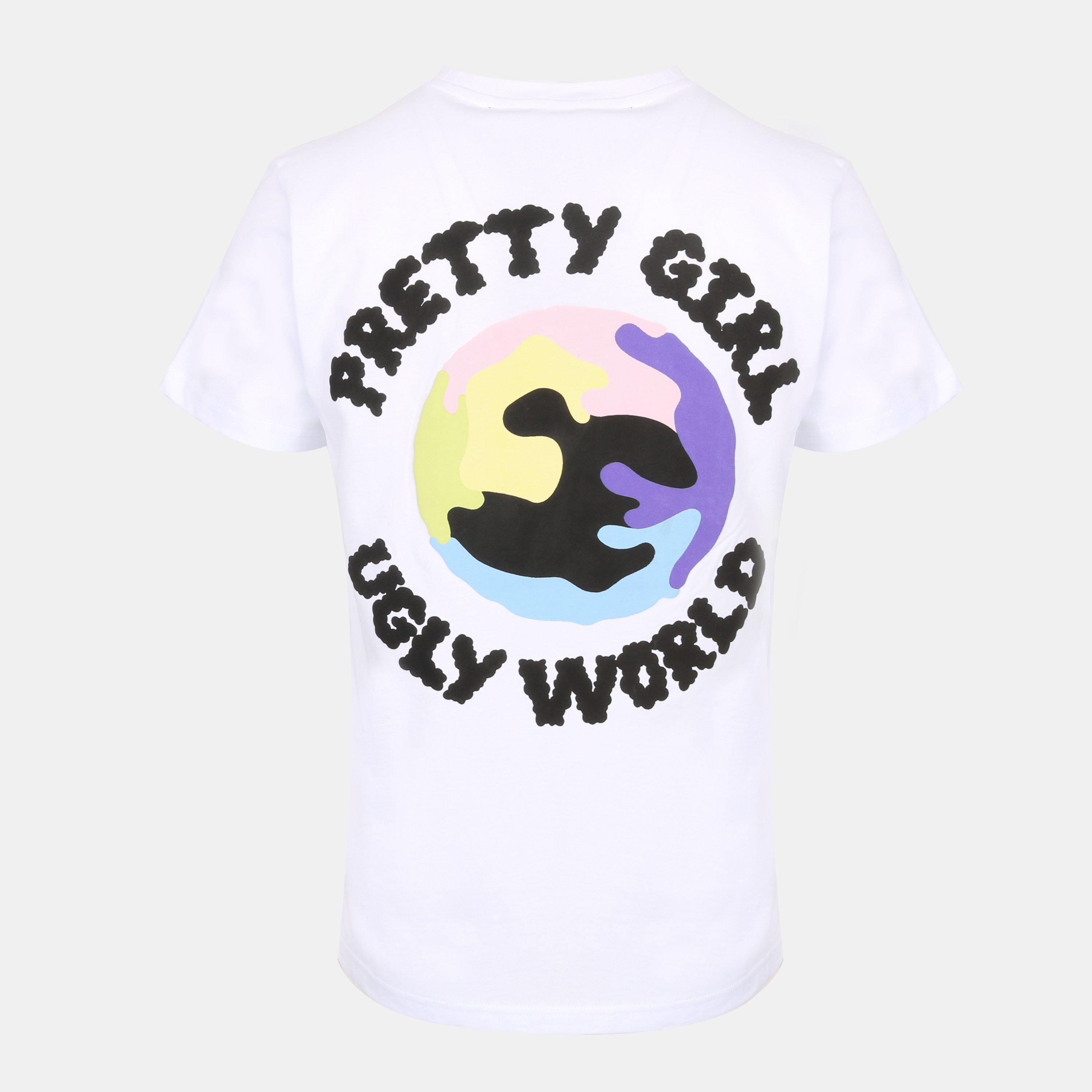 White/Multi - Pretty Boy Ugly World - Women's Cotton Short Sleeve Crew Neck T-Shirt - 3