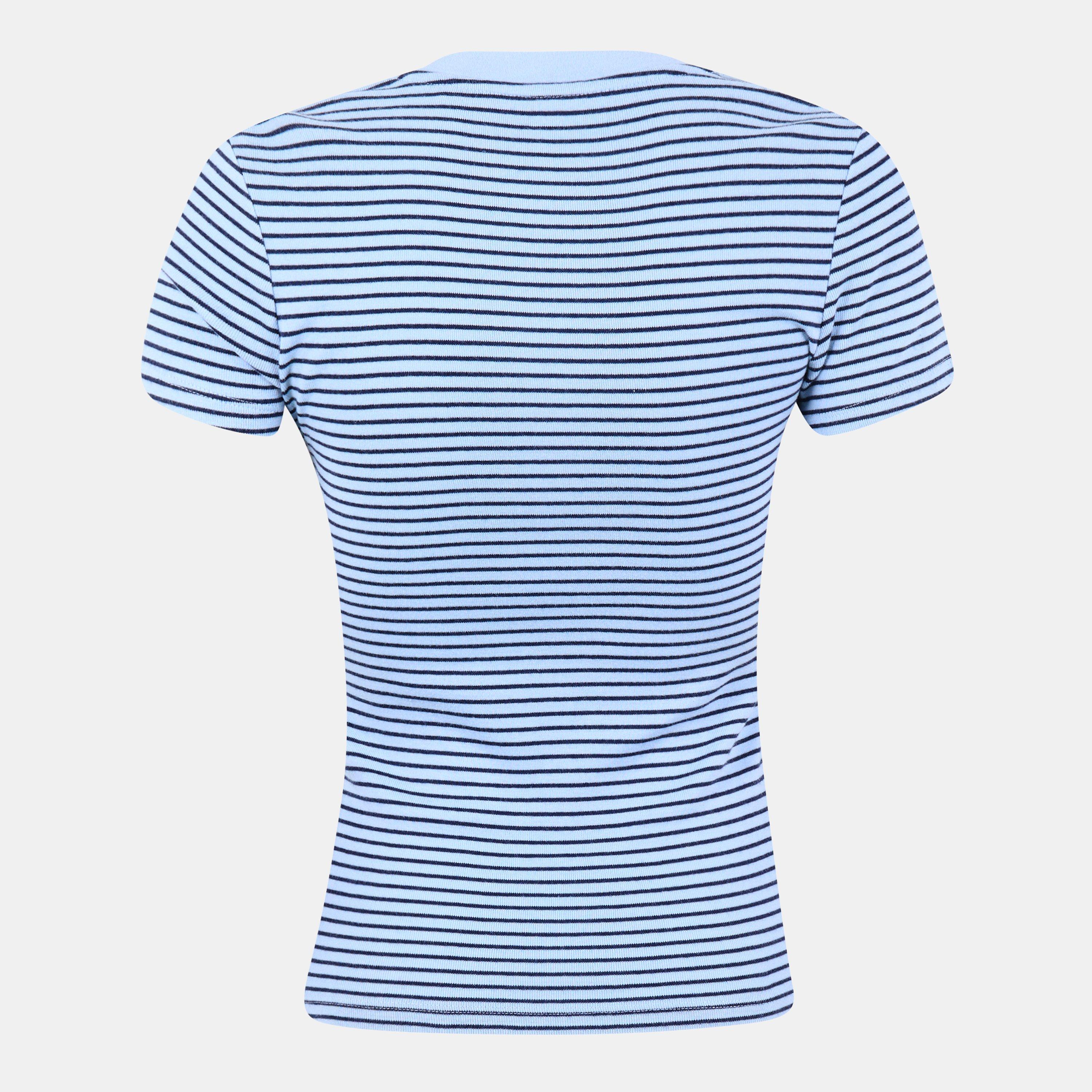 Ava Stripe Blue - Levis - Women's Slim Fit Short-Sleeve T-Shirt - 2