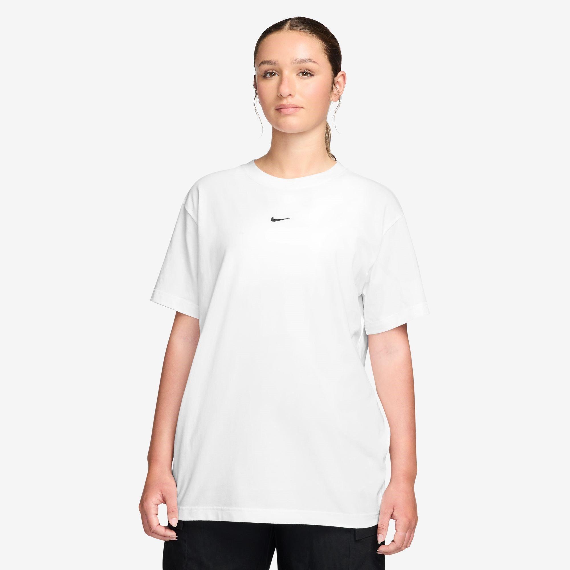 Nike Women's Oversized Logo T-Shirt - White/Black - 14 (L)