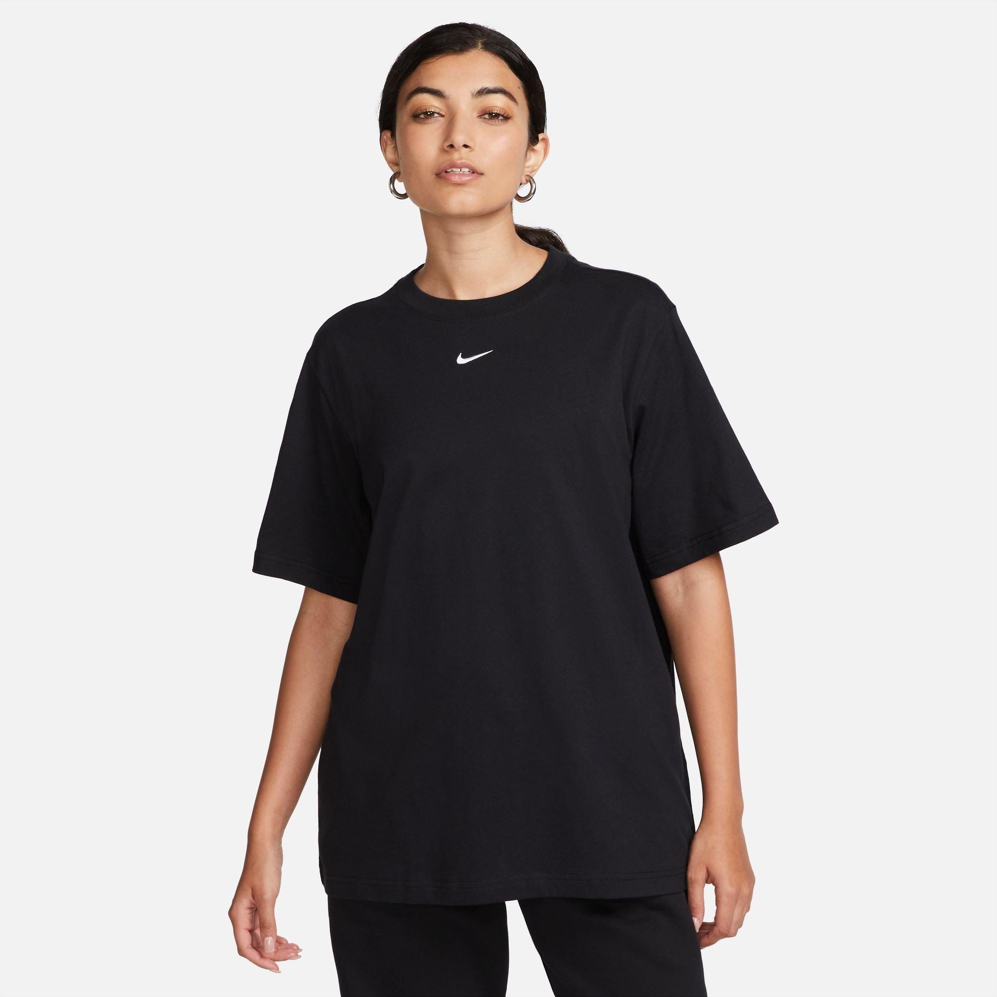 Nike Women's Oversized Logo T-Shirt - Black/White - 10 (S)