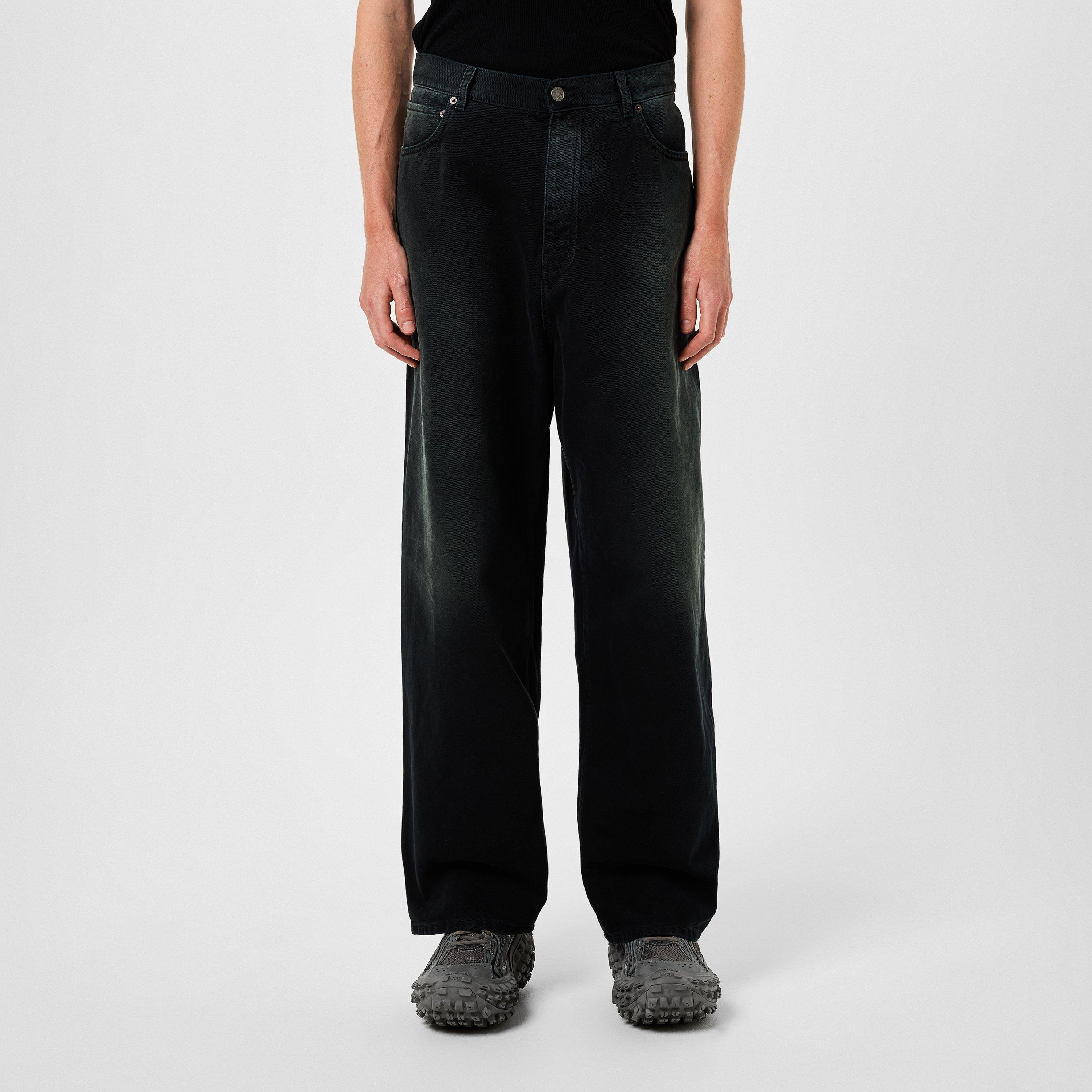 Sunblchd Black - Balenciaga - Denim Size Sticker Baggy Trousers - 3