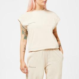 Pangaia Organic Cotton Cropped Shoulder T Shirt With Pprmint Tm