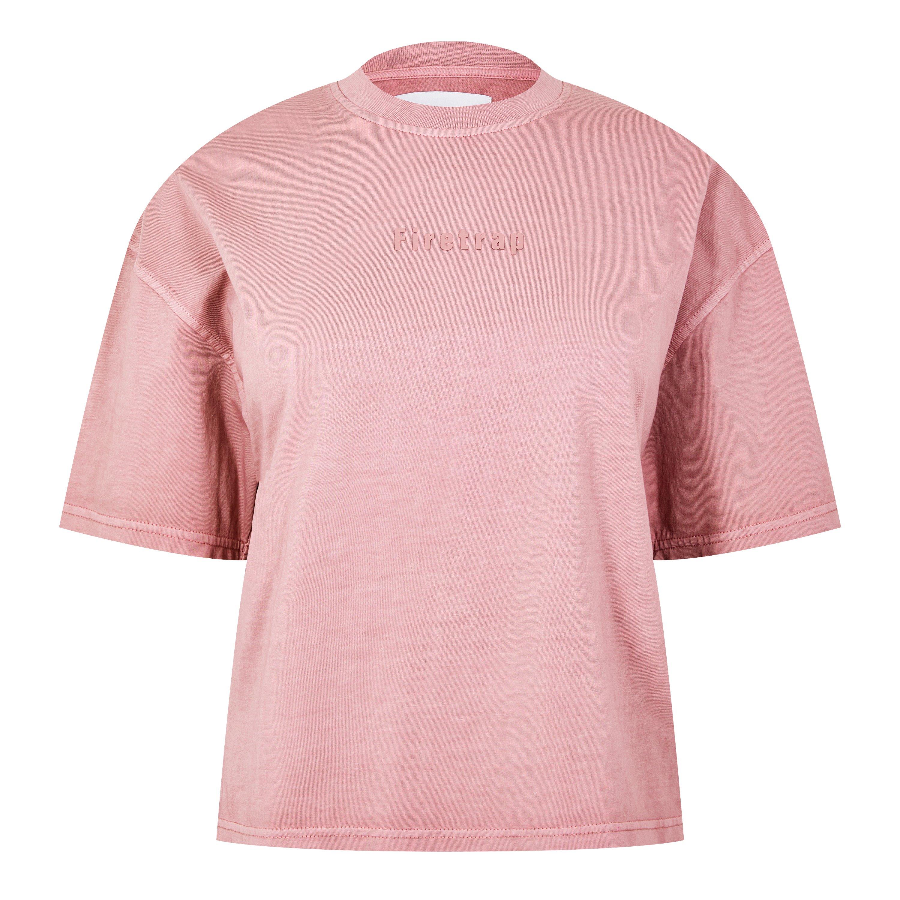 Rose - Firetrap - Wash Boxy Oversized T-Shirt Womens - 5