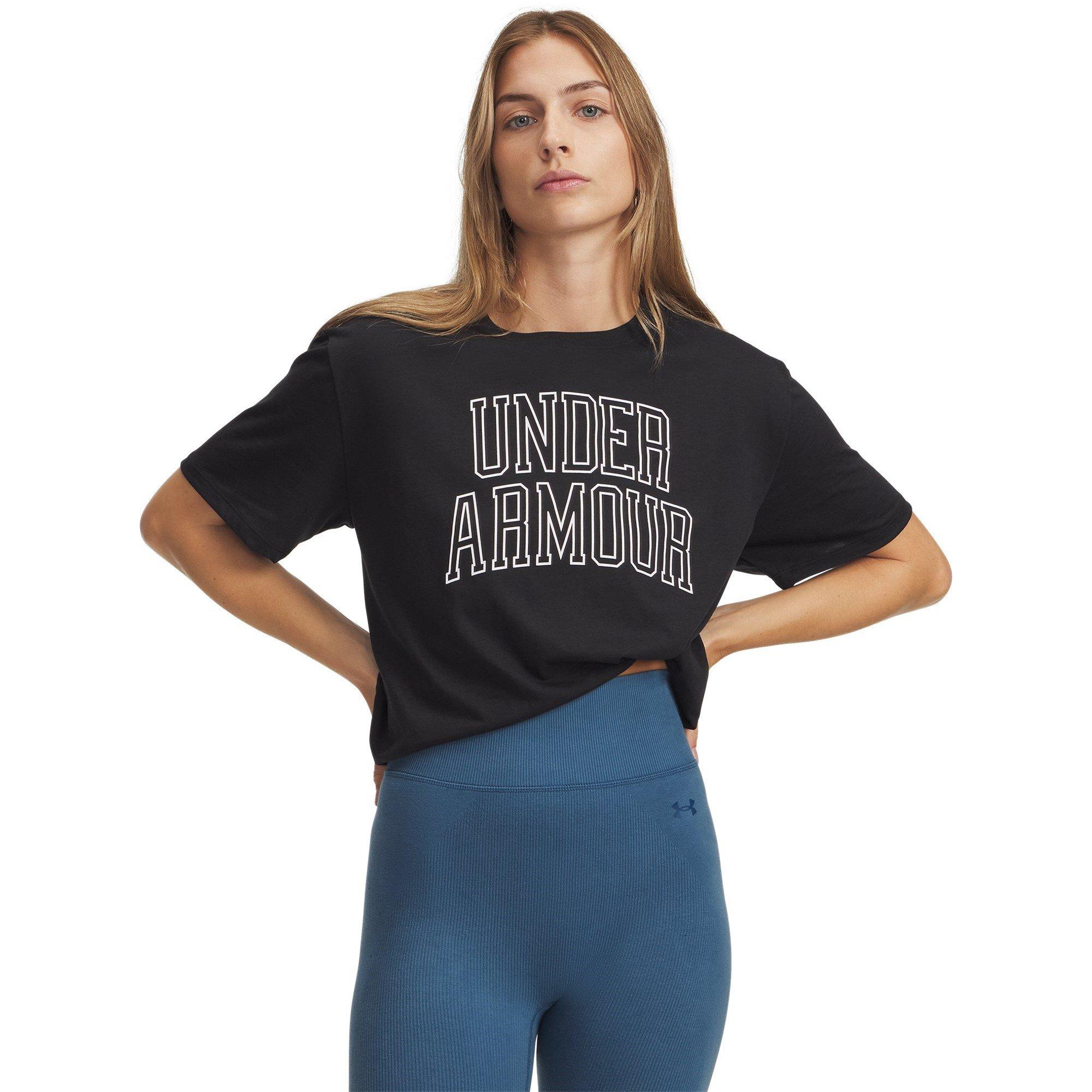 Under Armour Women's Black Varsity Oversized T-Shirt in Size 14, Sports Direct - Image 4