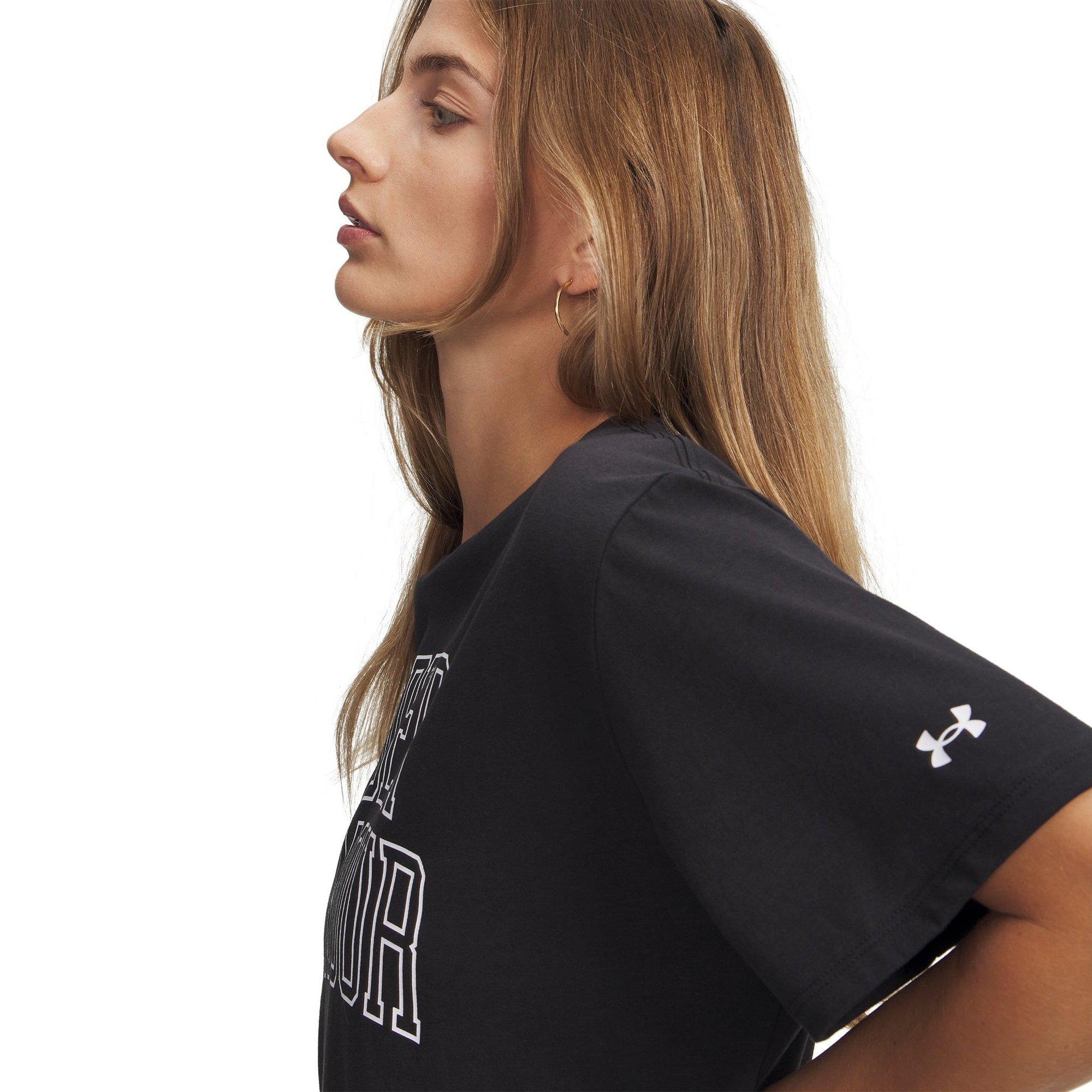 Black/White - Under Armour - Women's Varsity Oversized T-Shirt - 3