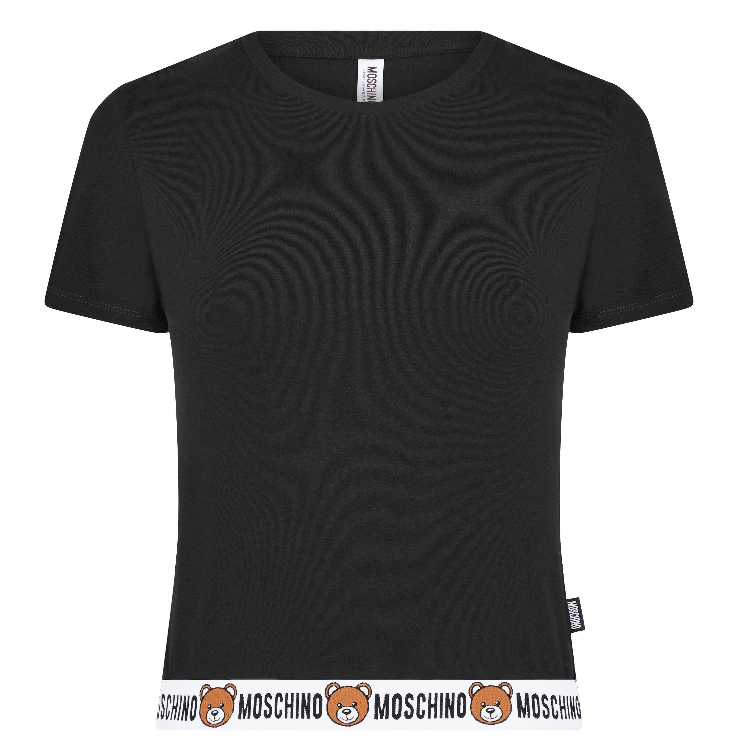 Black A0555 - Moschino - Band Hem T Shirt - 1