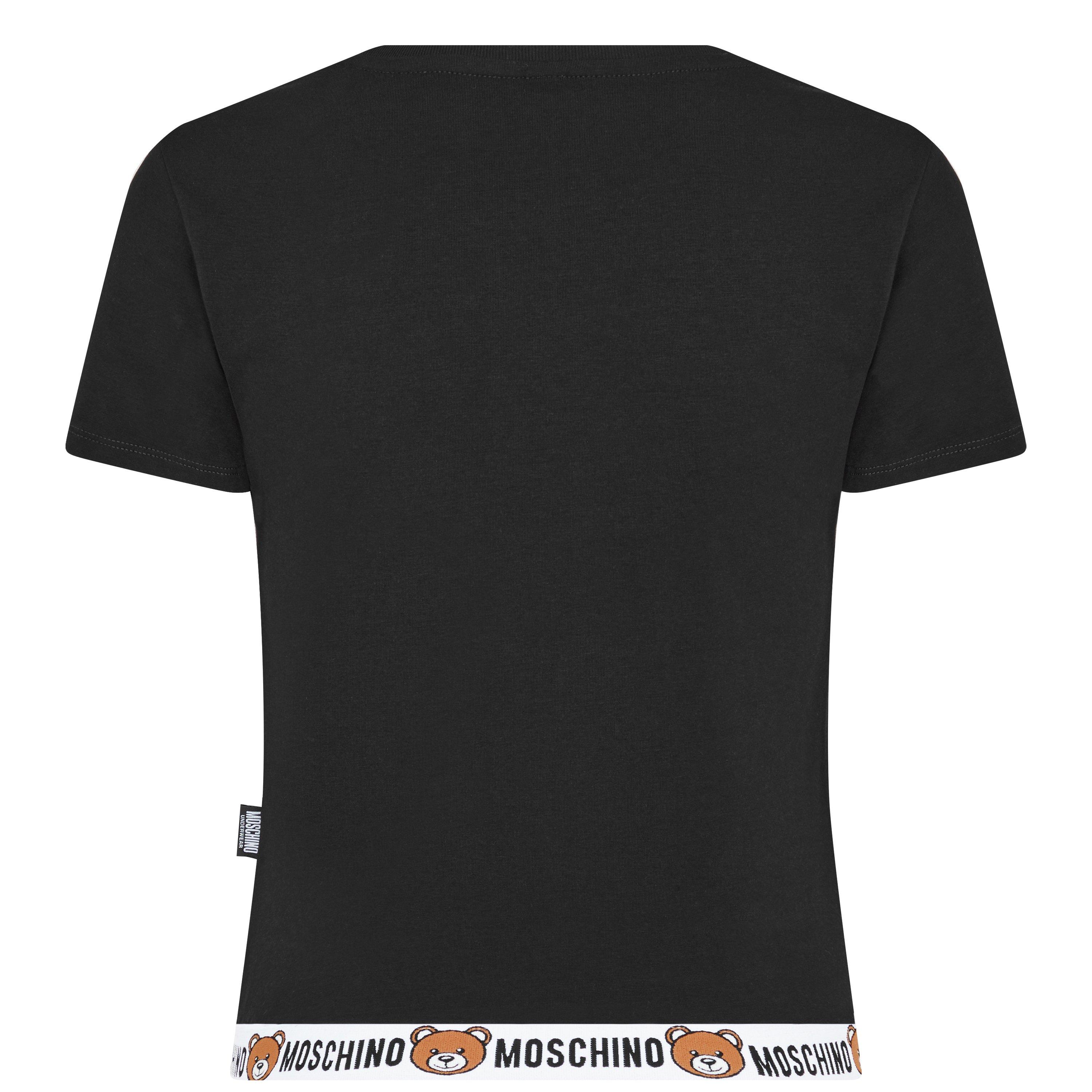 Black A0555 - Moschino - Band Hem T Shirt - 2