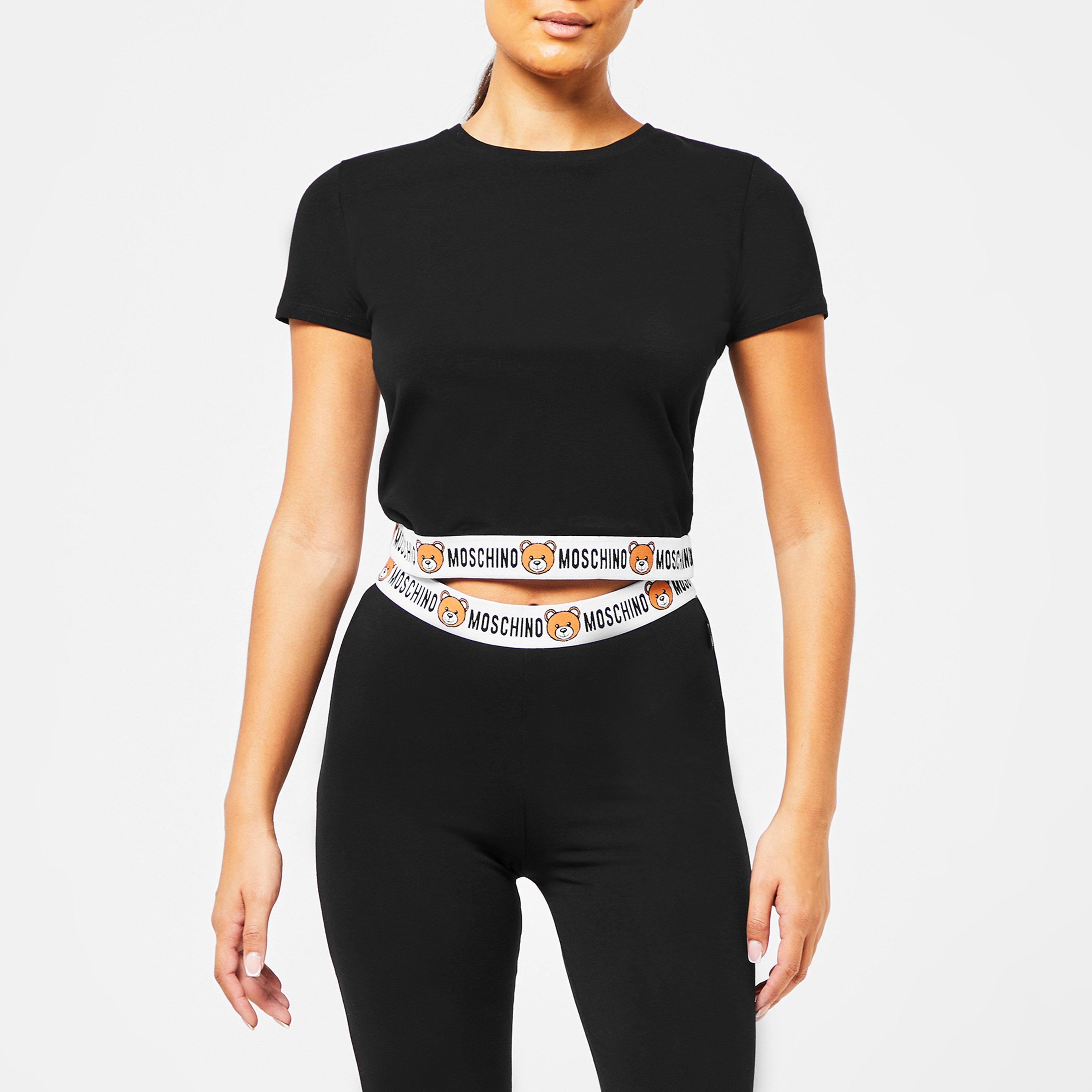 Black A0555 - Moschino - Band Hem T Shirt - 3