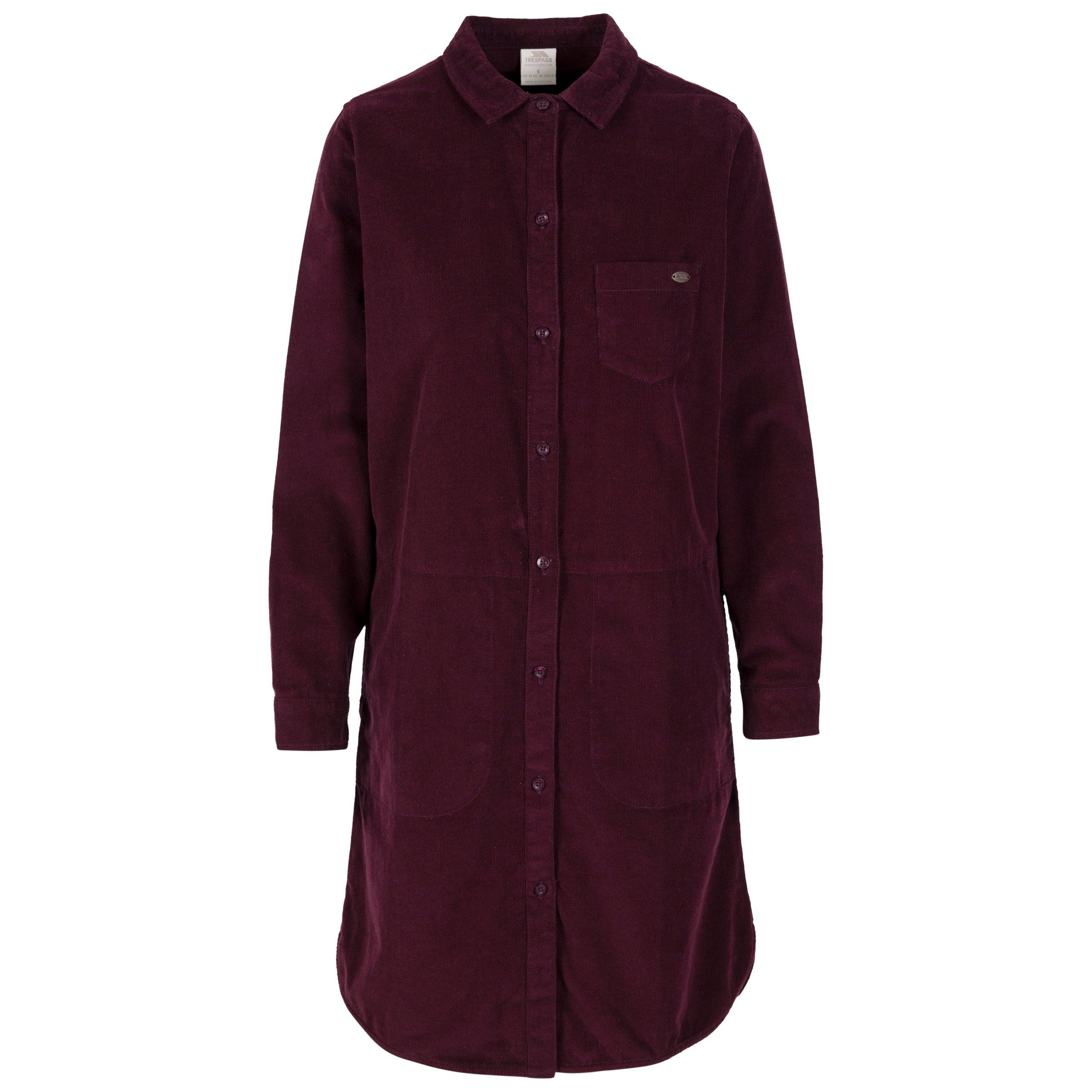 Trespass Women's Alison Shirt Dress - Dark Cherry - 12 (M)