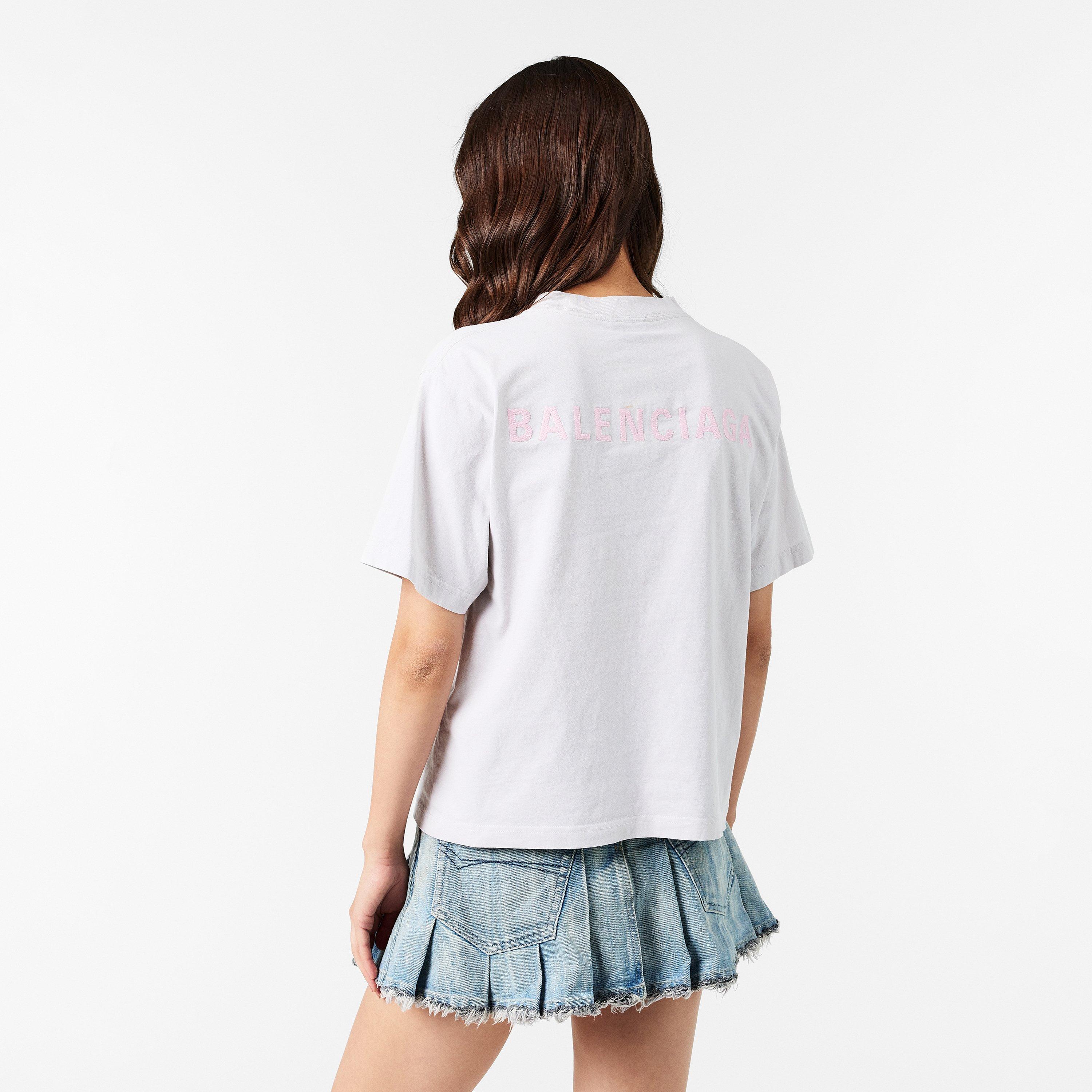 Dirty White/Pnk - Balenciaga - Women's Regular Fit T-Shirt - 4
