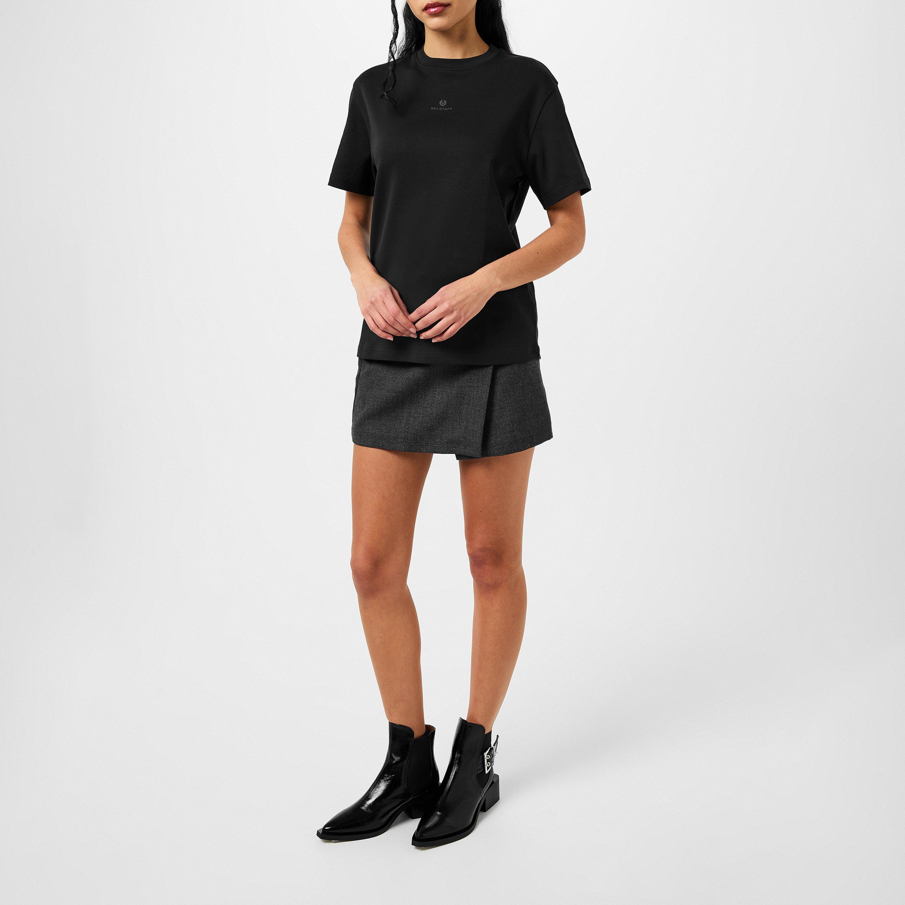 Black - Belstaff - Women's Logo Regular Fit T-Shirt - 4