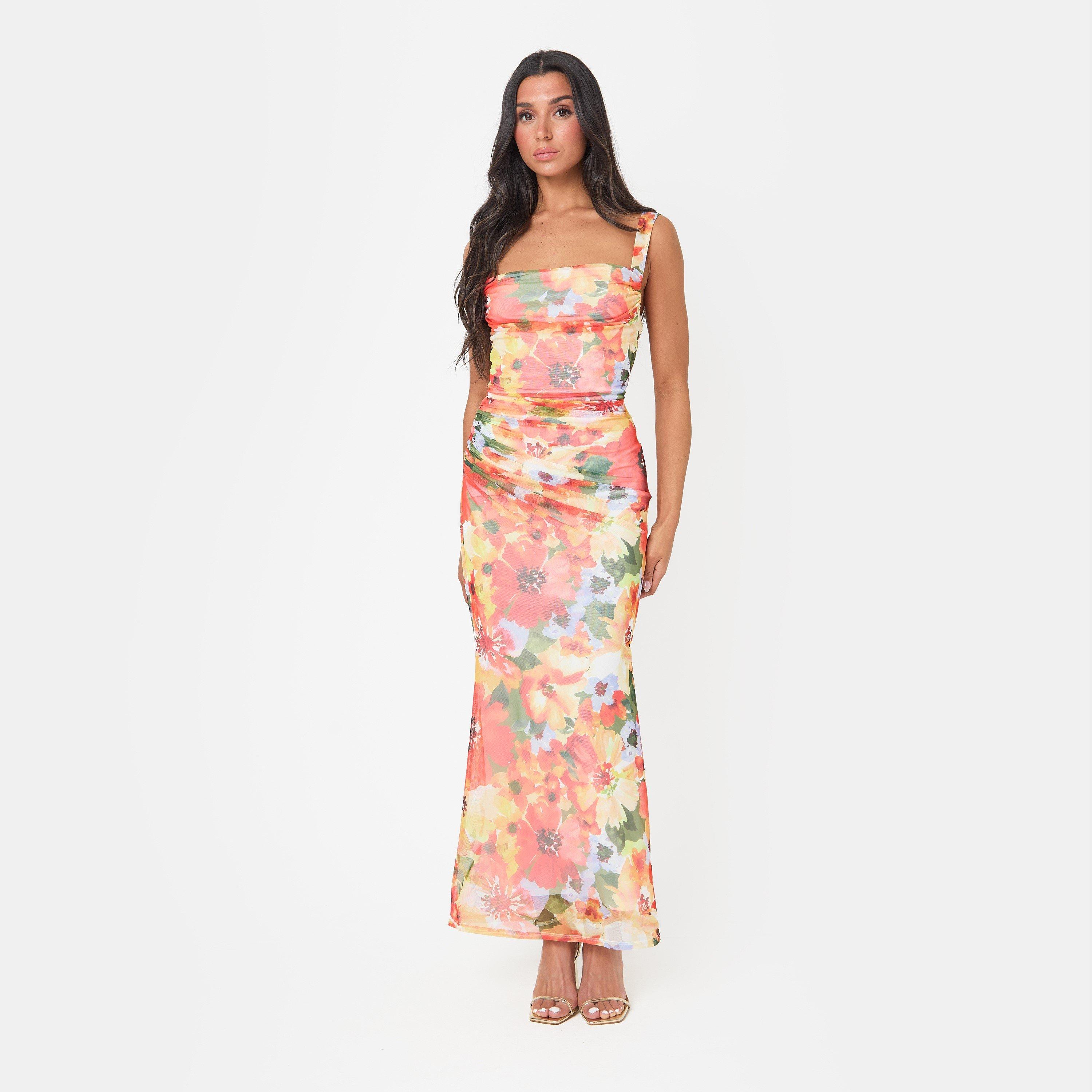 I Saw It First Women's Floral Mesh Maxi Dress -  - 8 (XS)
