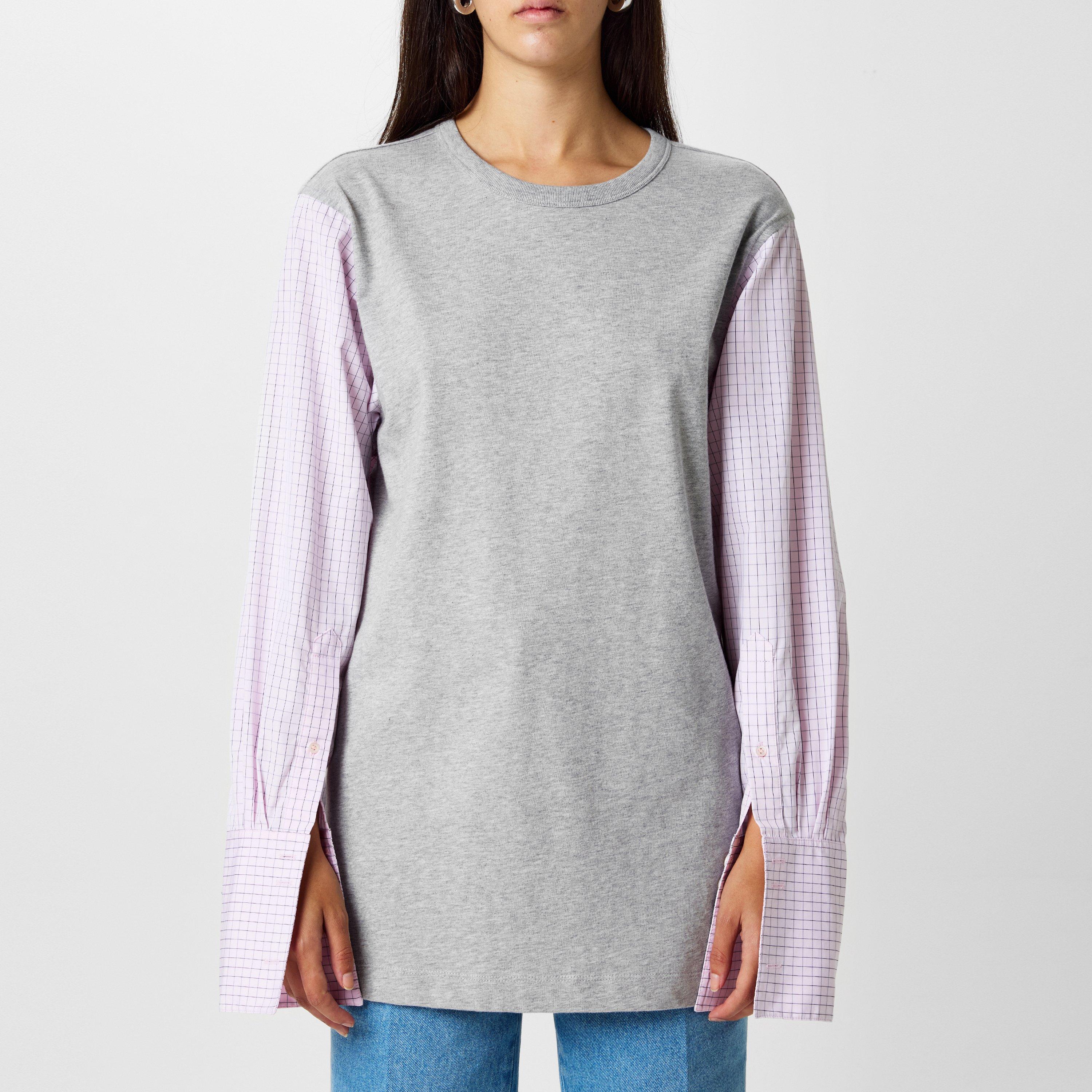 Dries Van Noten Hybrid Jersey Sleeve Top