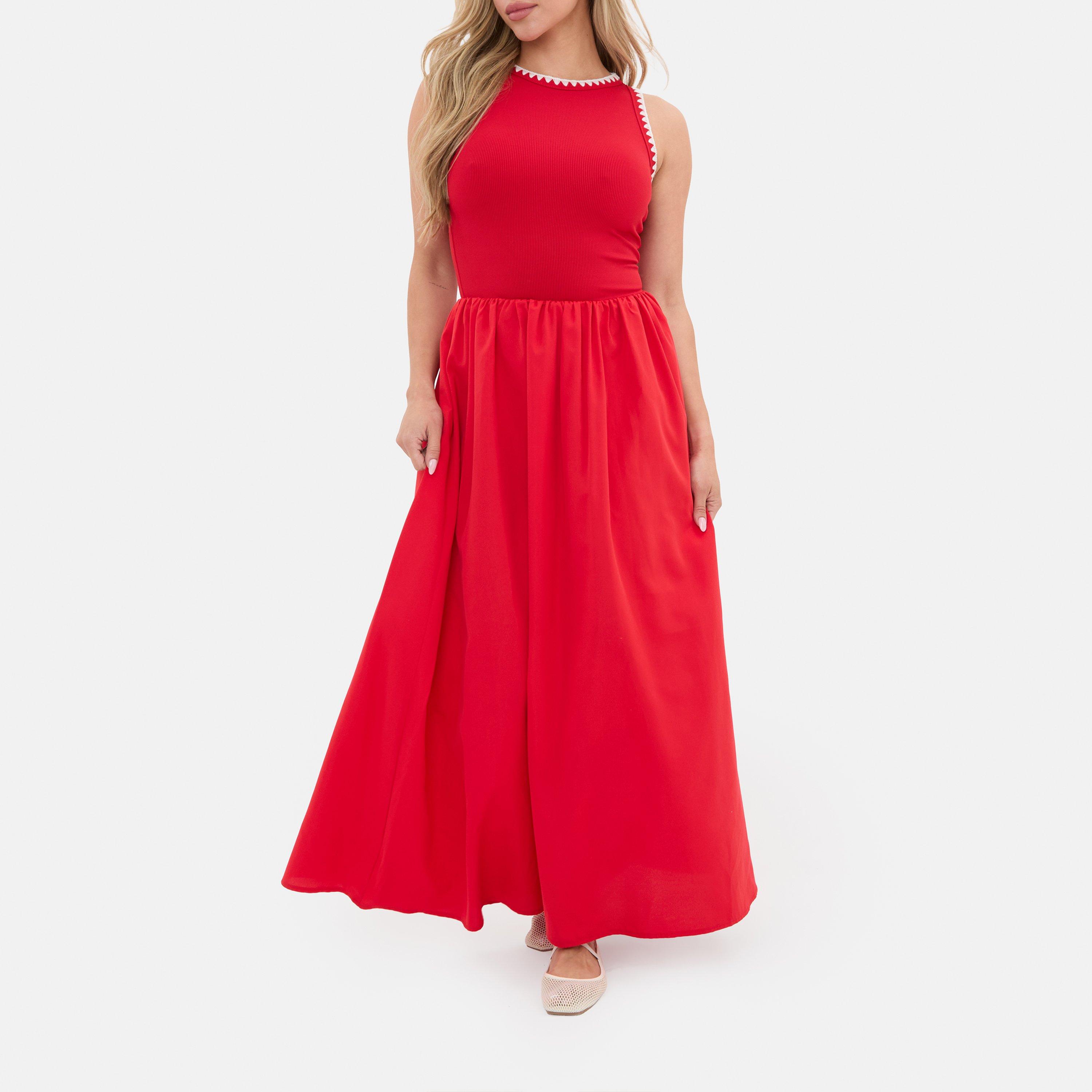 Red - I Saw It First - Whipstitch Midaxi Dress - 2