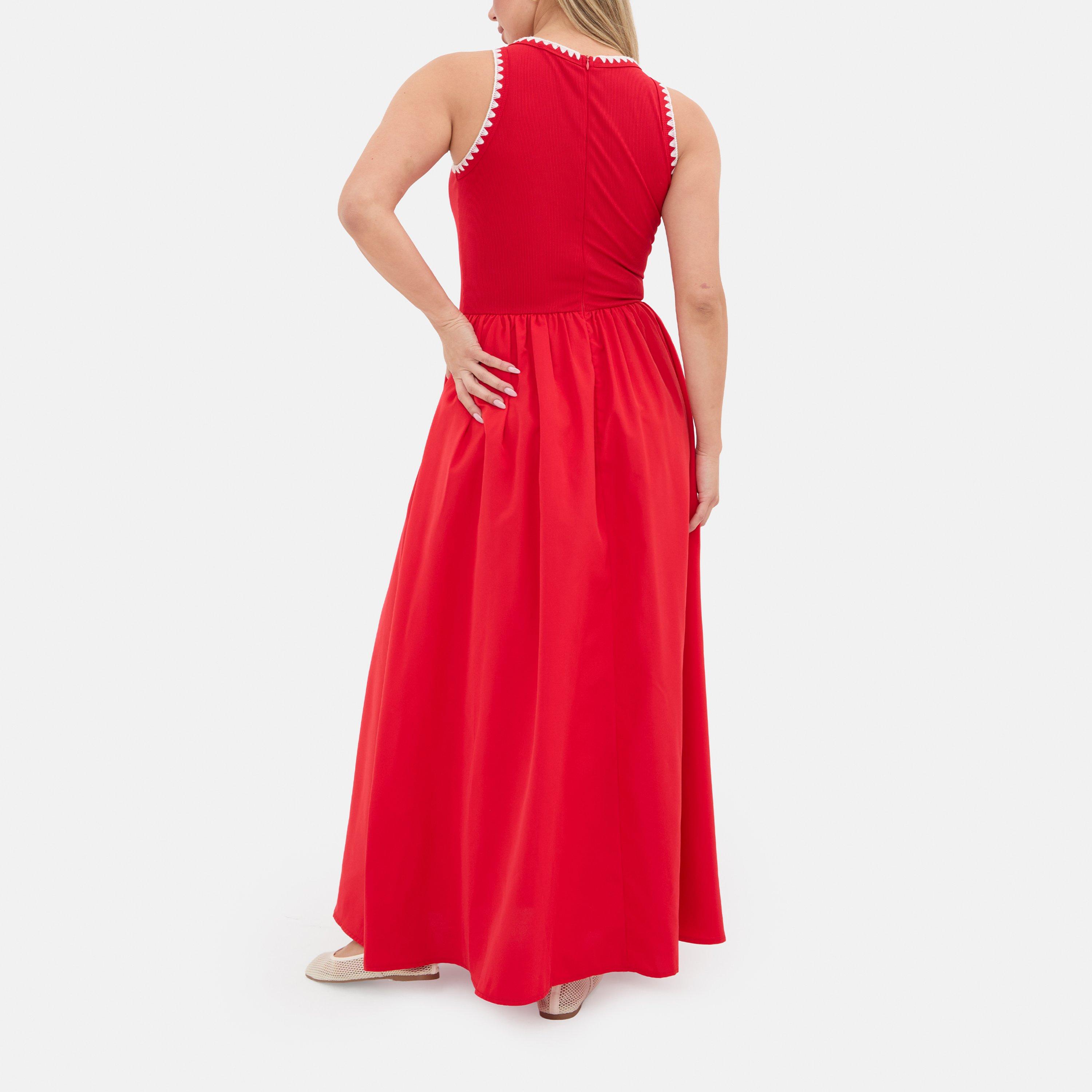 Red - I Saw It First - Whipstitch Midaxi Dress - 3