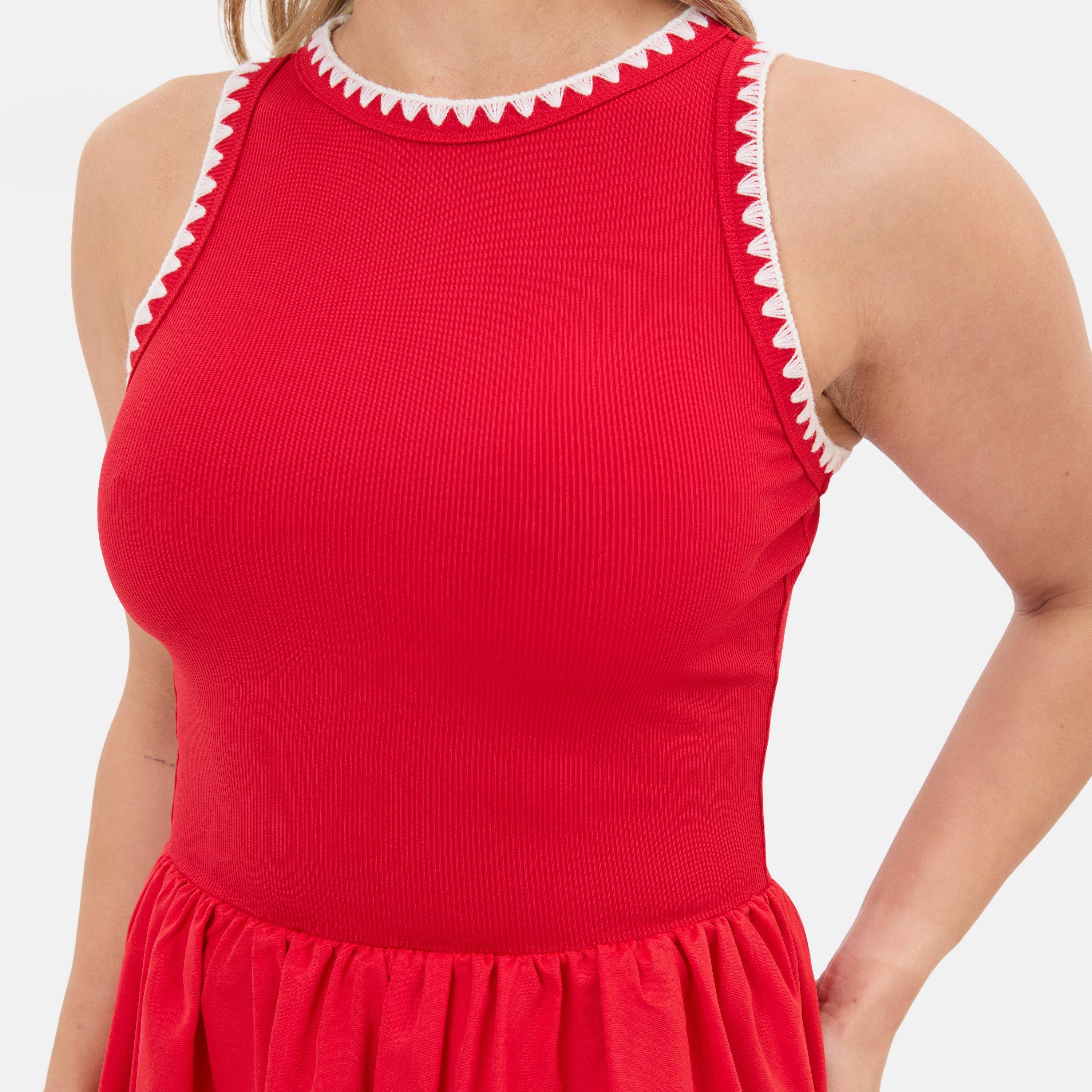 Red - I Saw It First - Whipstitch Midaxi Dress - 4