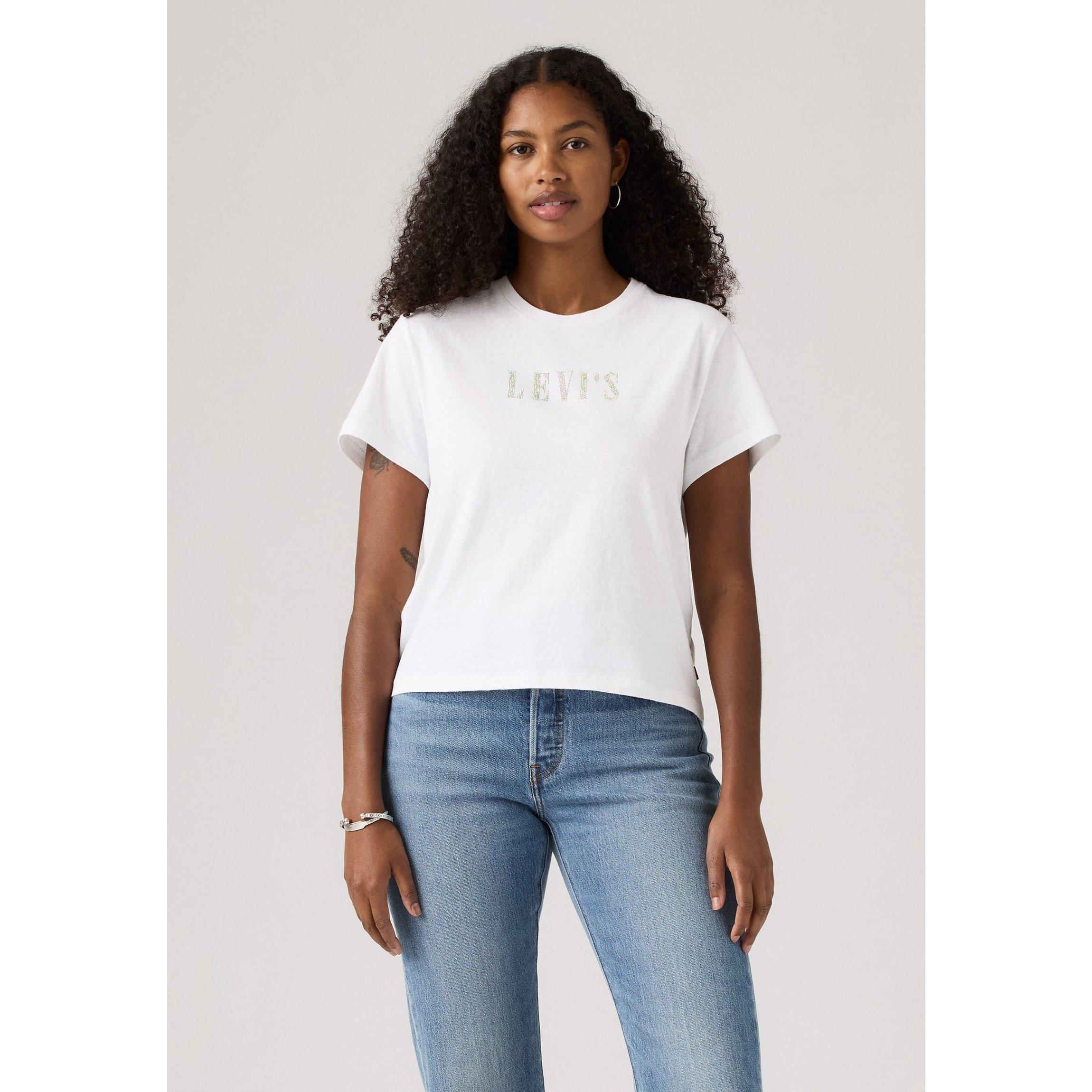 Bright White - Levis - Women's Graphic Classic Rhinestone T-Shirt - 2