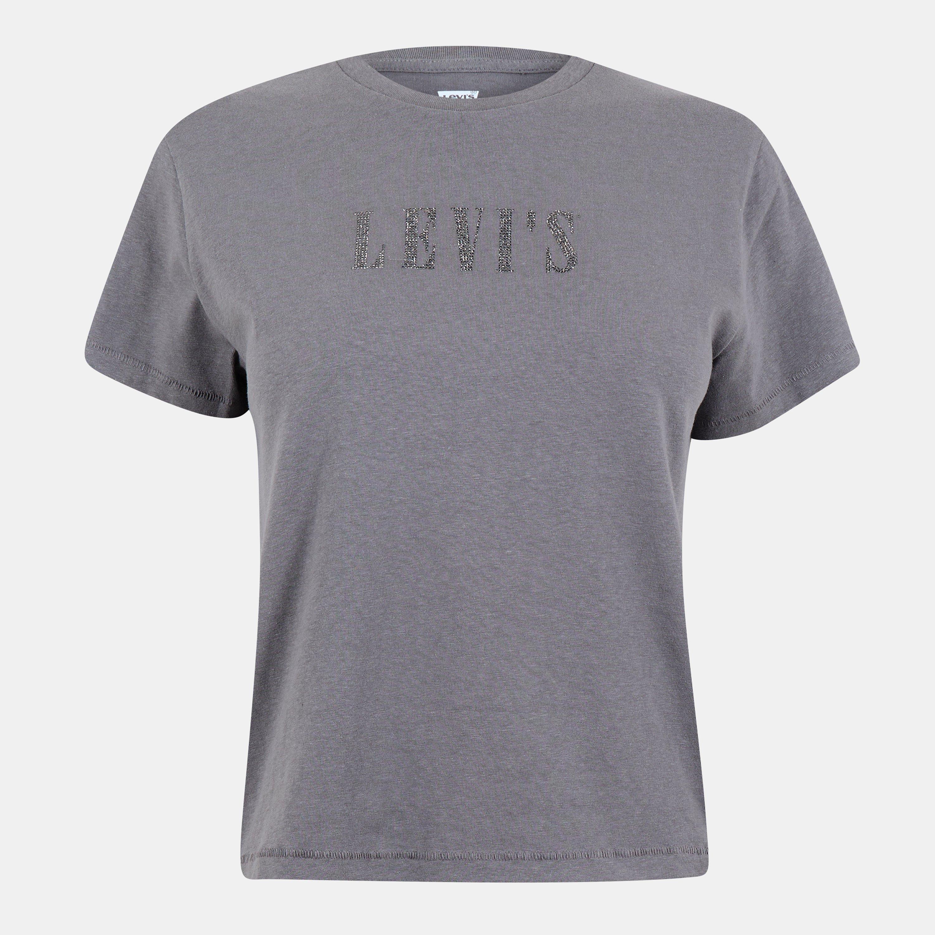 Levis Women's Graphic Classic Rhinestone T-Shirt - Grey - 10 (S)