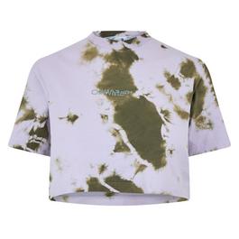 Off White Tie-Dye Cropped T-Shirt