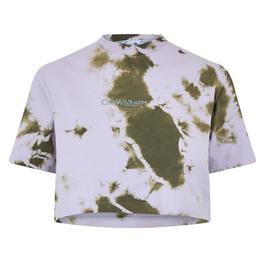 Off White Tie Dye Cropped T Shirt