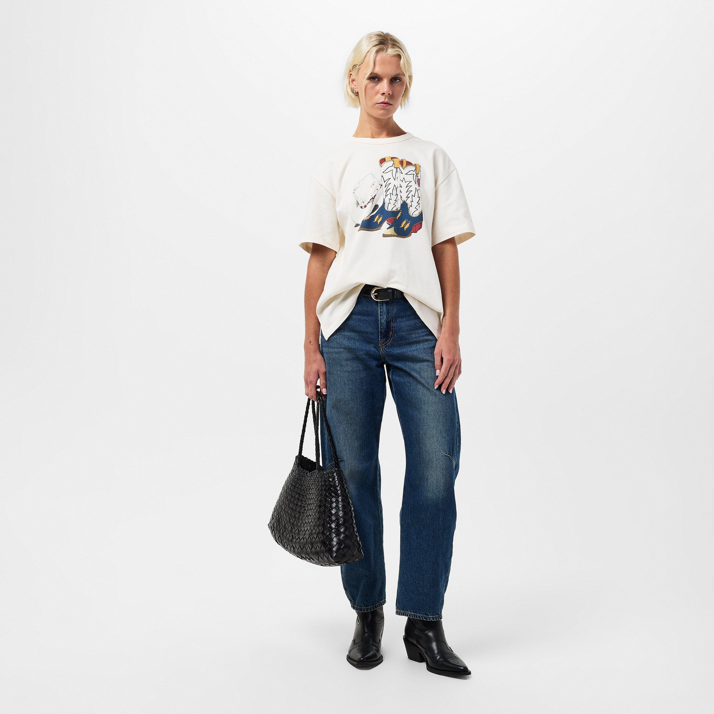Cowboy Boot - Levis - Women's Oversized T-Shirt - 6