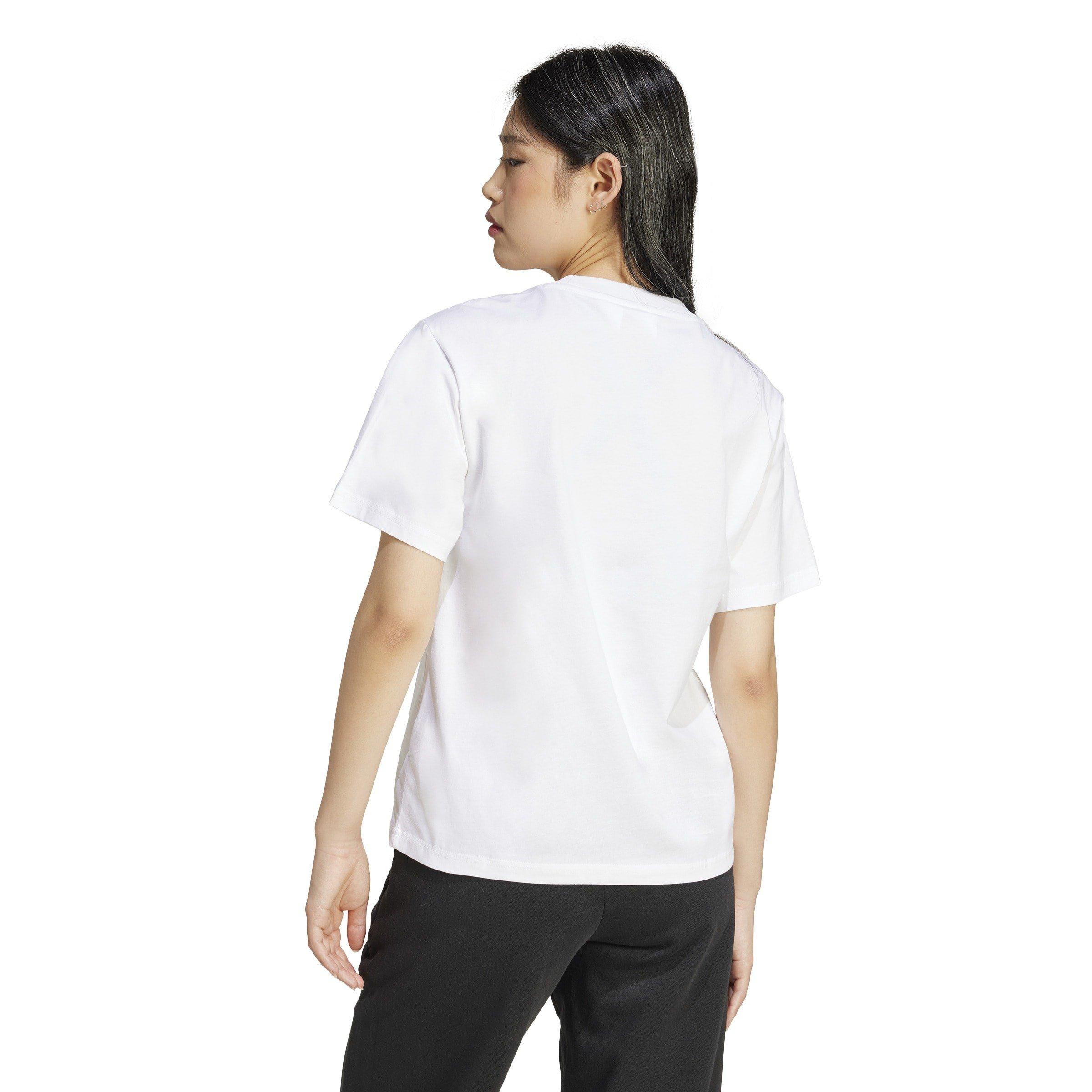 Bianco - adidas - Essentials Small Logo Cotton T-Shirt Womens - 3