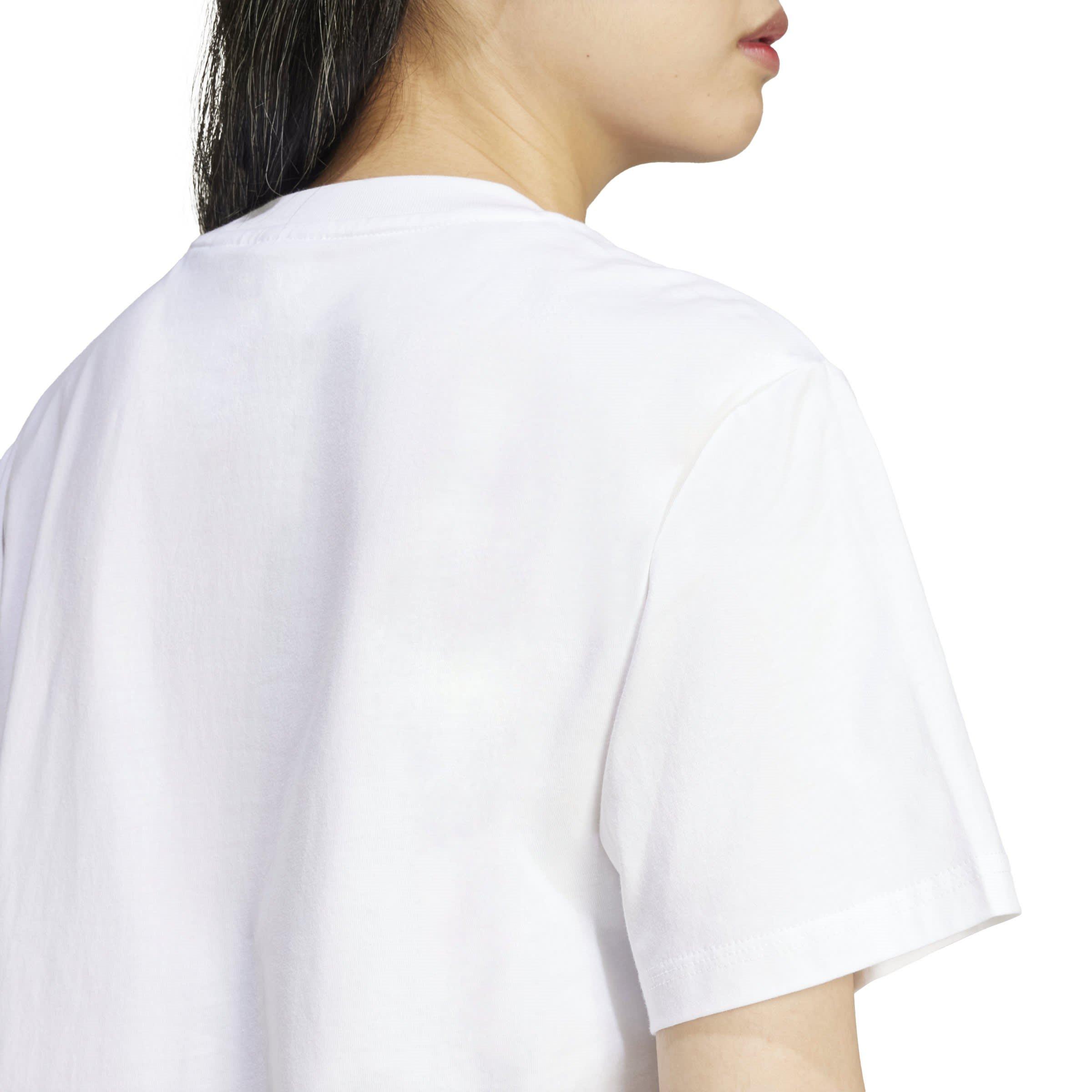 Bianco - adidas - Essentials Small Logo Cotton T-Shirt Womens - 6