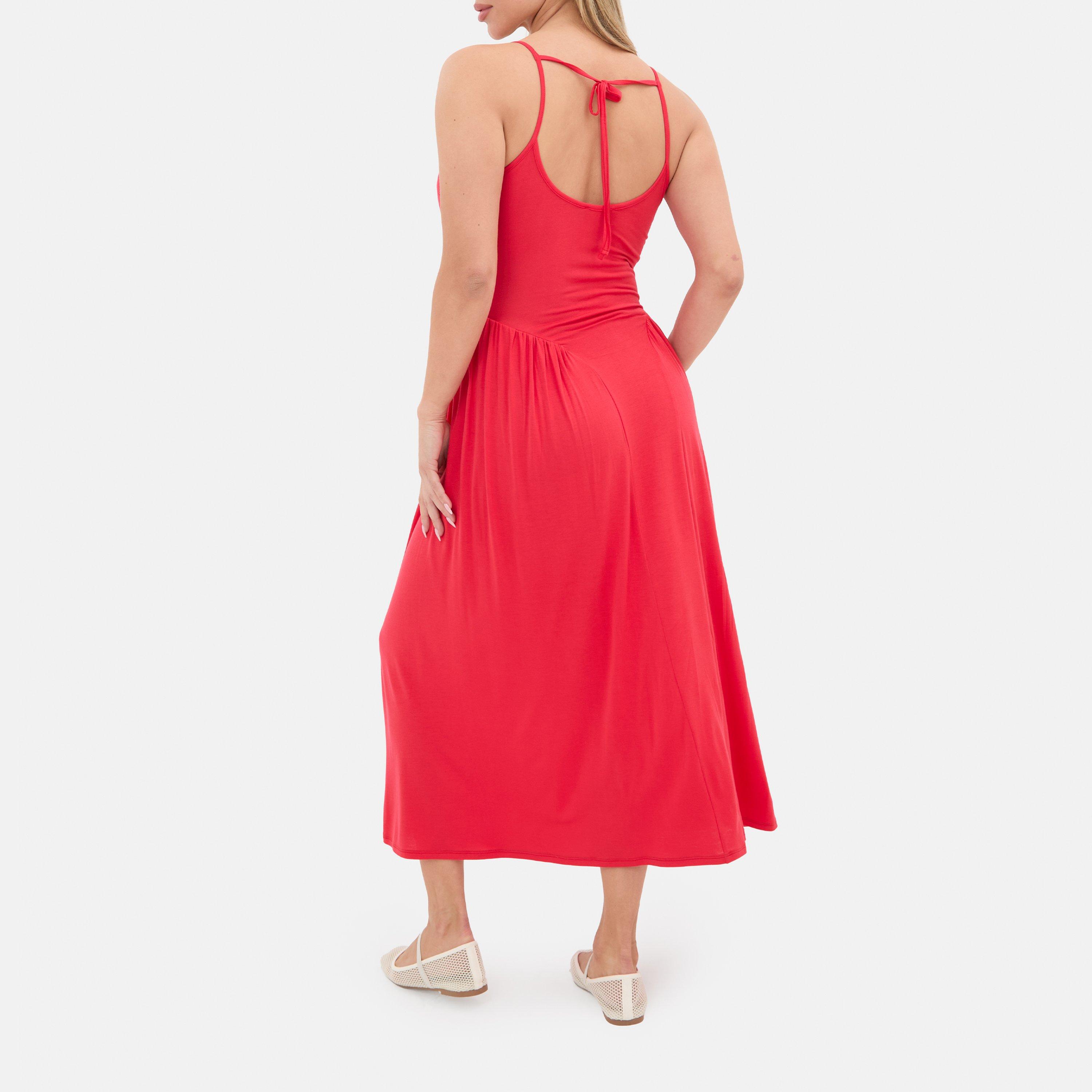 Red - I Saw It First - Strappy Jersey Tie Back Midi Dress - 3
