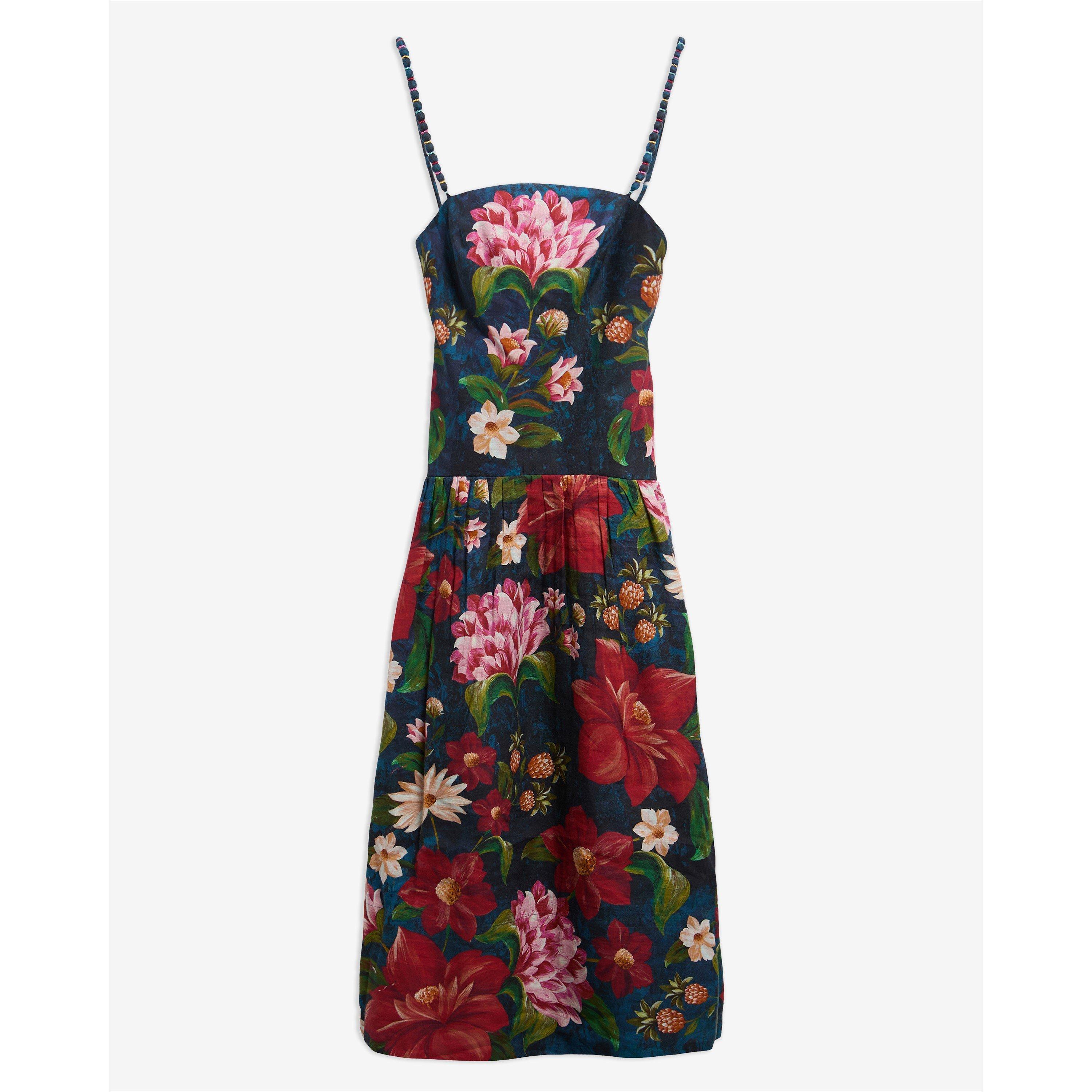 Navy Flr Print - Barbour x Farm Rio - Womens Maxi Dress - 1