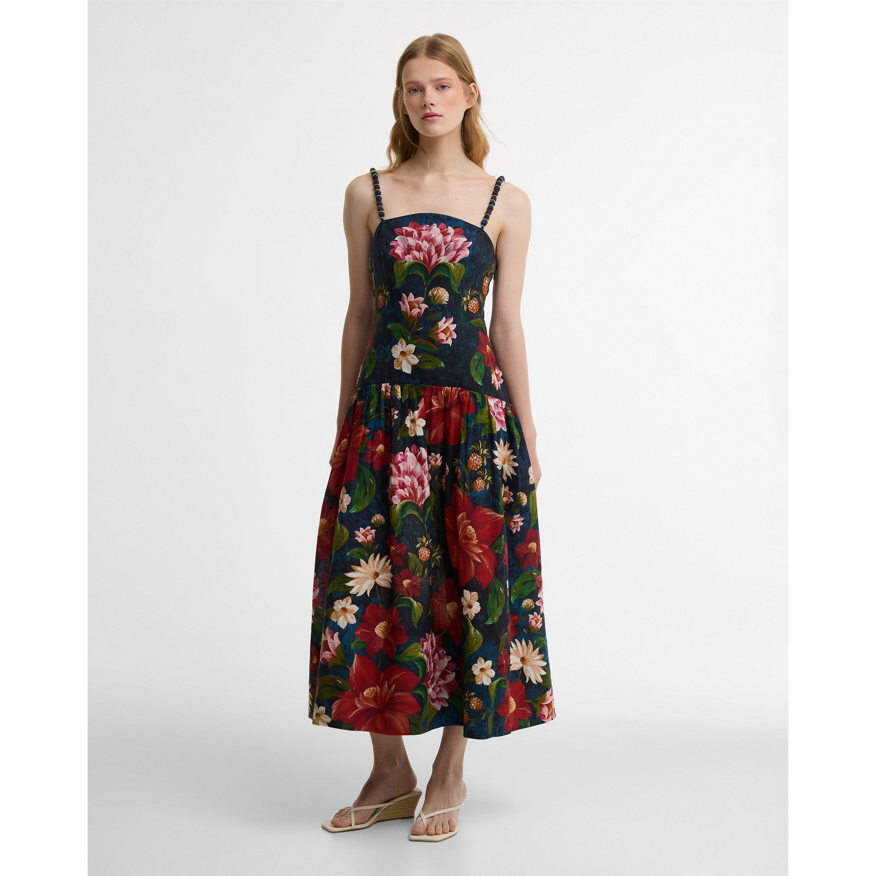 Navy Flr Print - Barbour x Farm Rio - Womens Maxi Dress - 2