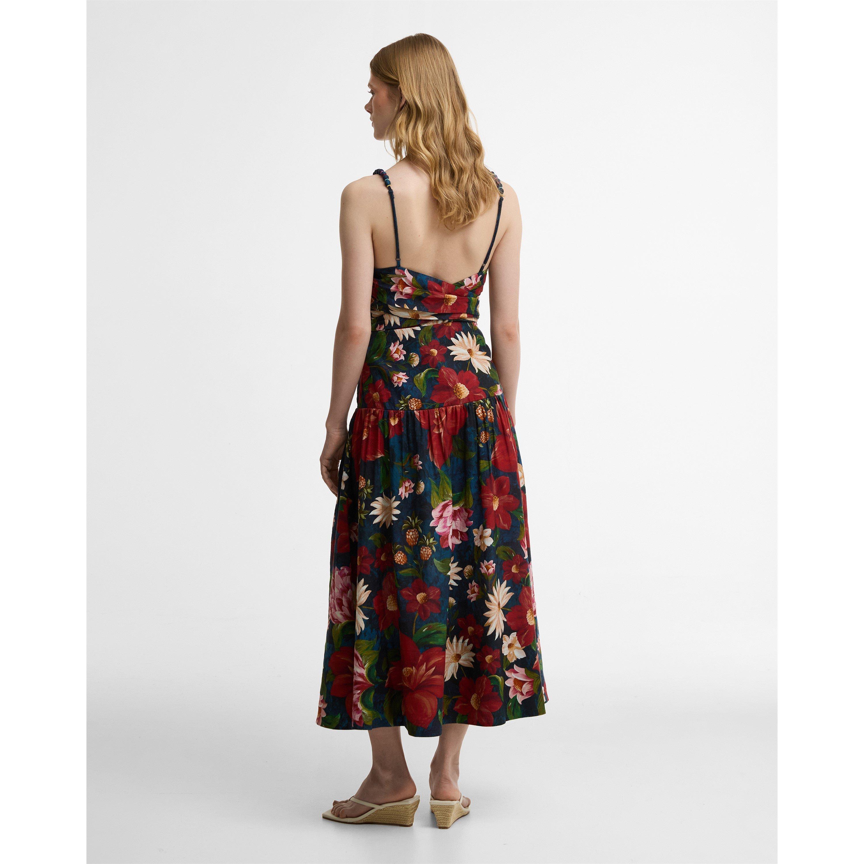 Navy Flr Print - Barbour x Farm Rio - Womens Maxi Dress - 3