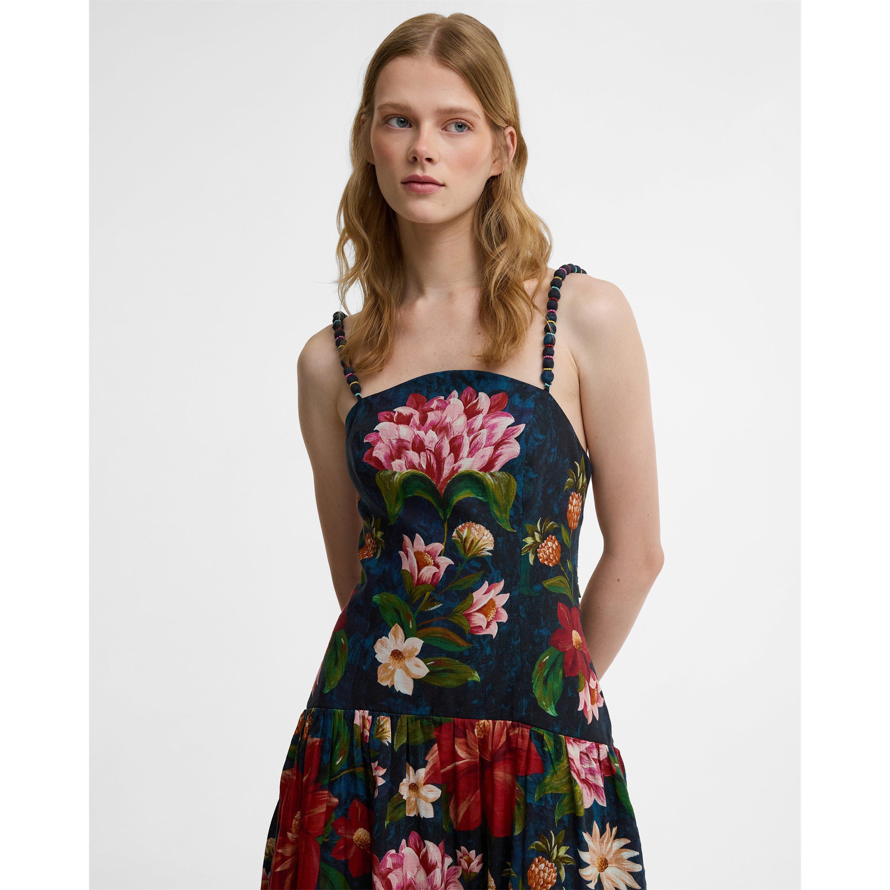 Navy Flr Print - Barbour x Farm Rio - Womens Maxi Dress - 4