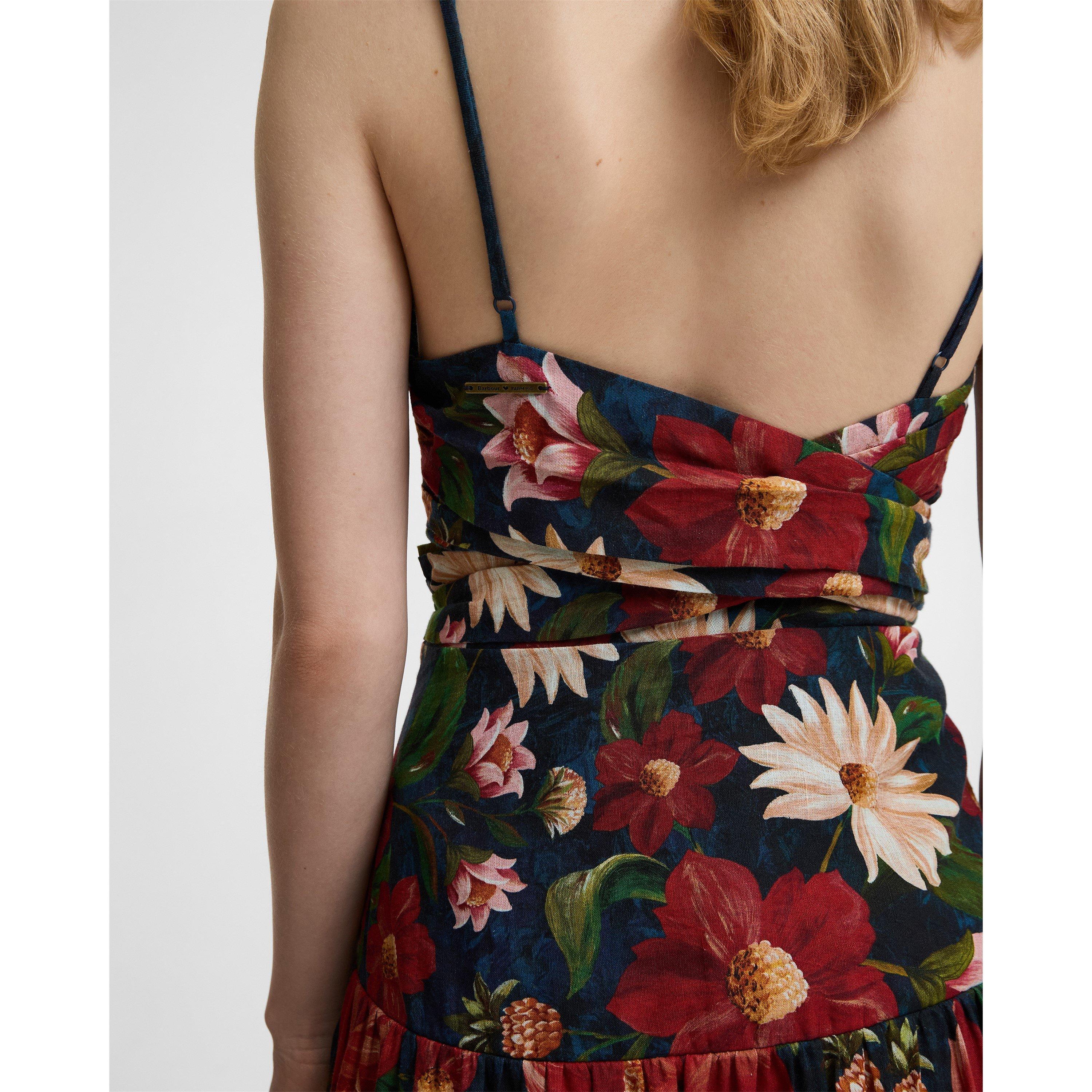 Navy Flr Print - Barbour x Farm Rio - Womens Maxi Dress - 5
